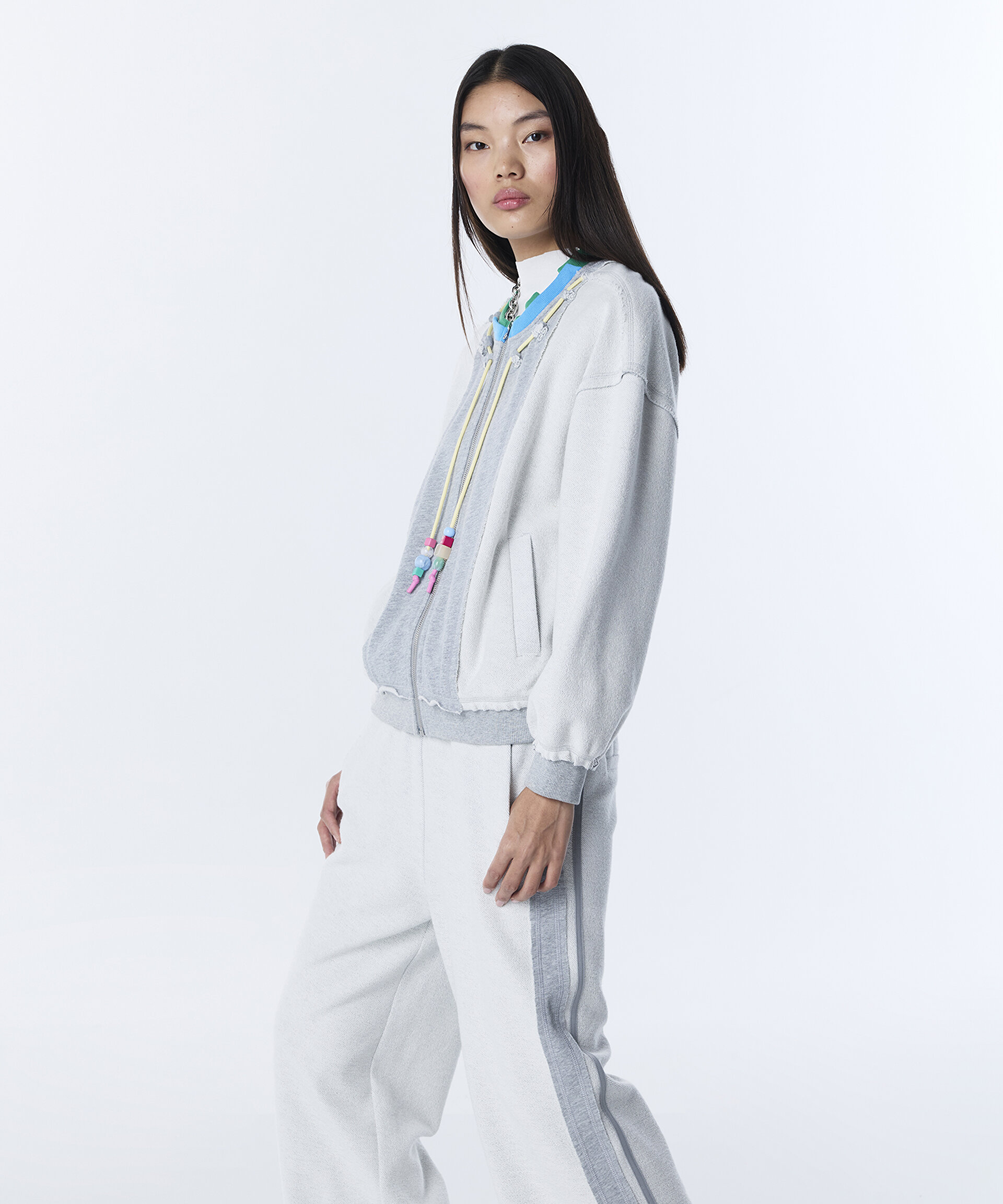 Gri KORDONLU COLORBLOCK SWEATSHIRT TS1260091024126 | TWIST