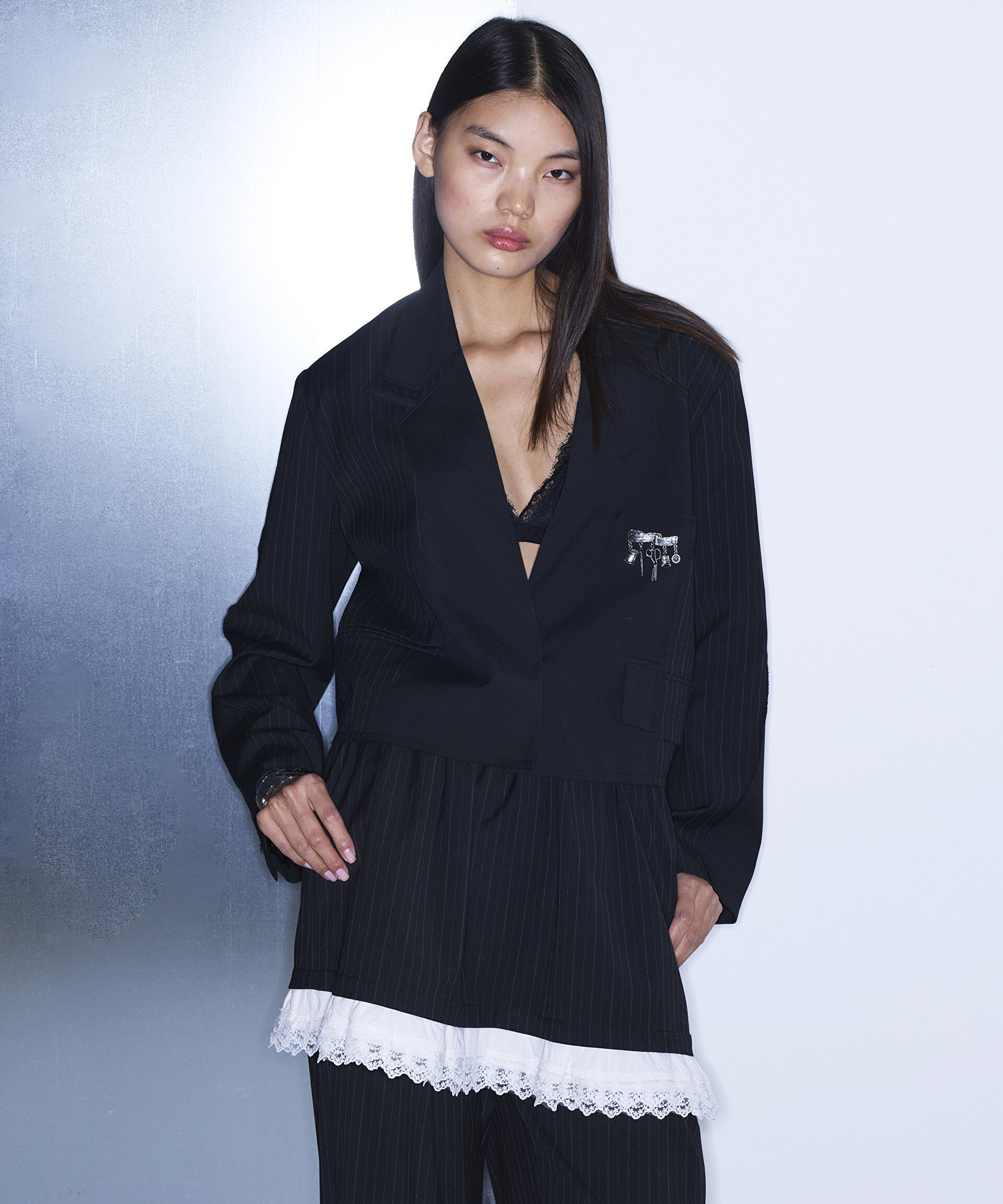 ÇİZGİ DESEN MIX BLAZER