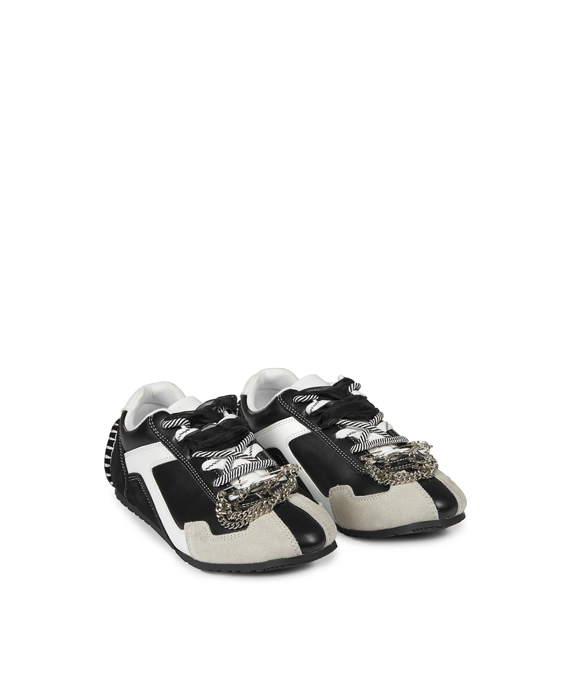 ZİNCİR AKSESUARLI COLORBLOCK DERİ SNEAKER