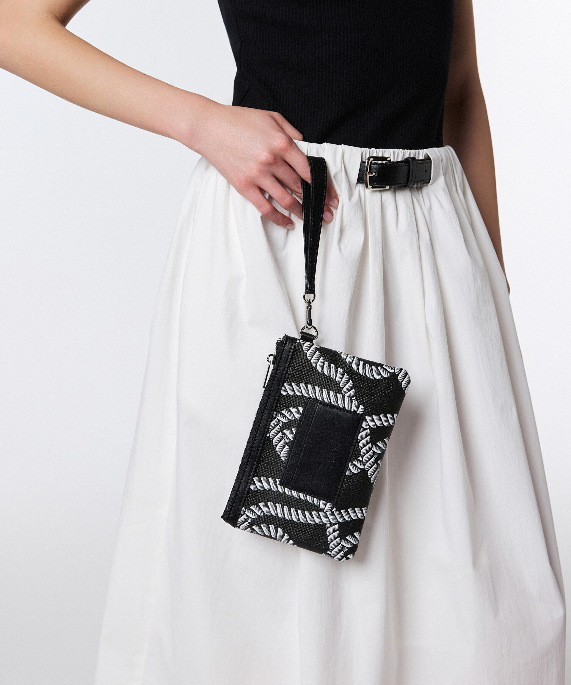 ÇIKARILABİLİR EL SAPLI DESENLİ CLUTCH