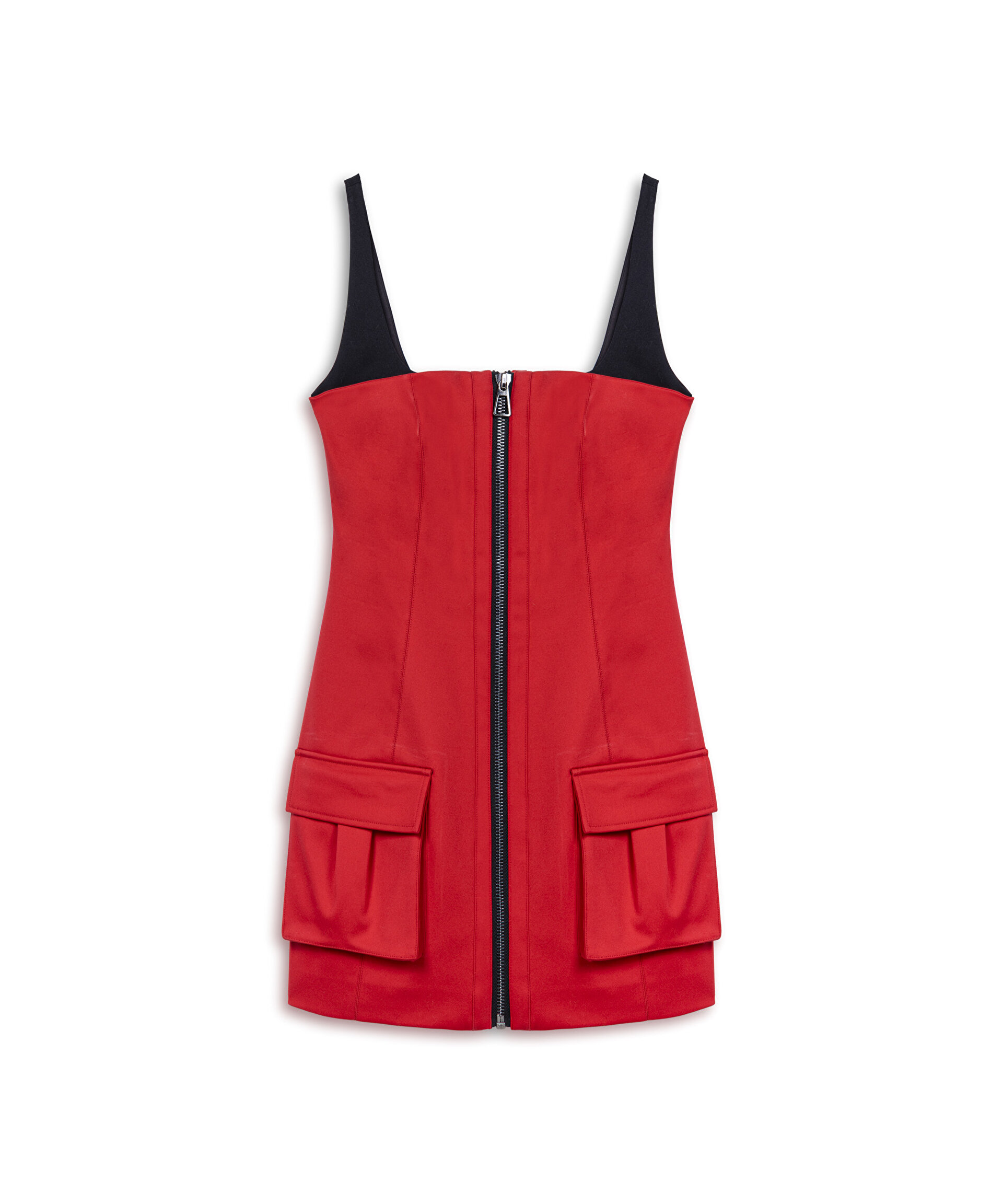 Twist Kırmızı FERMUARLI COLORBLOCK ELBİSE görsel 6