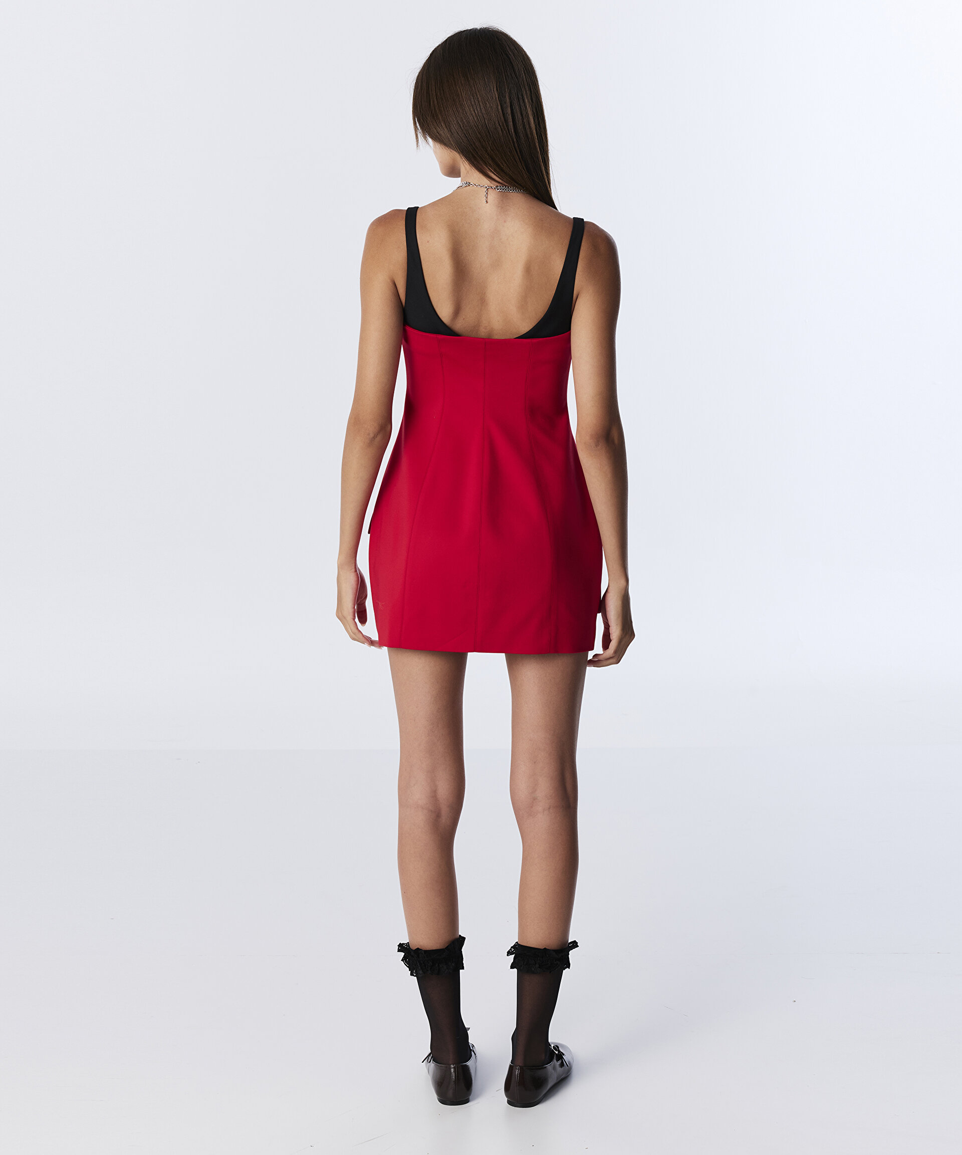 Twist Kırmızı FERMUARLI COLORBLOCK ELBİSE görsel 5