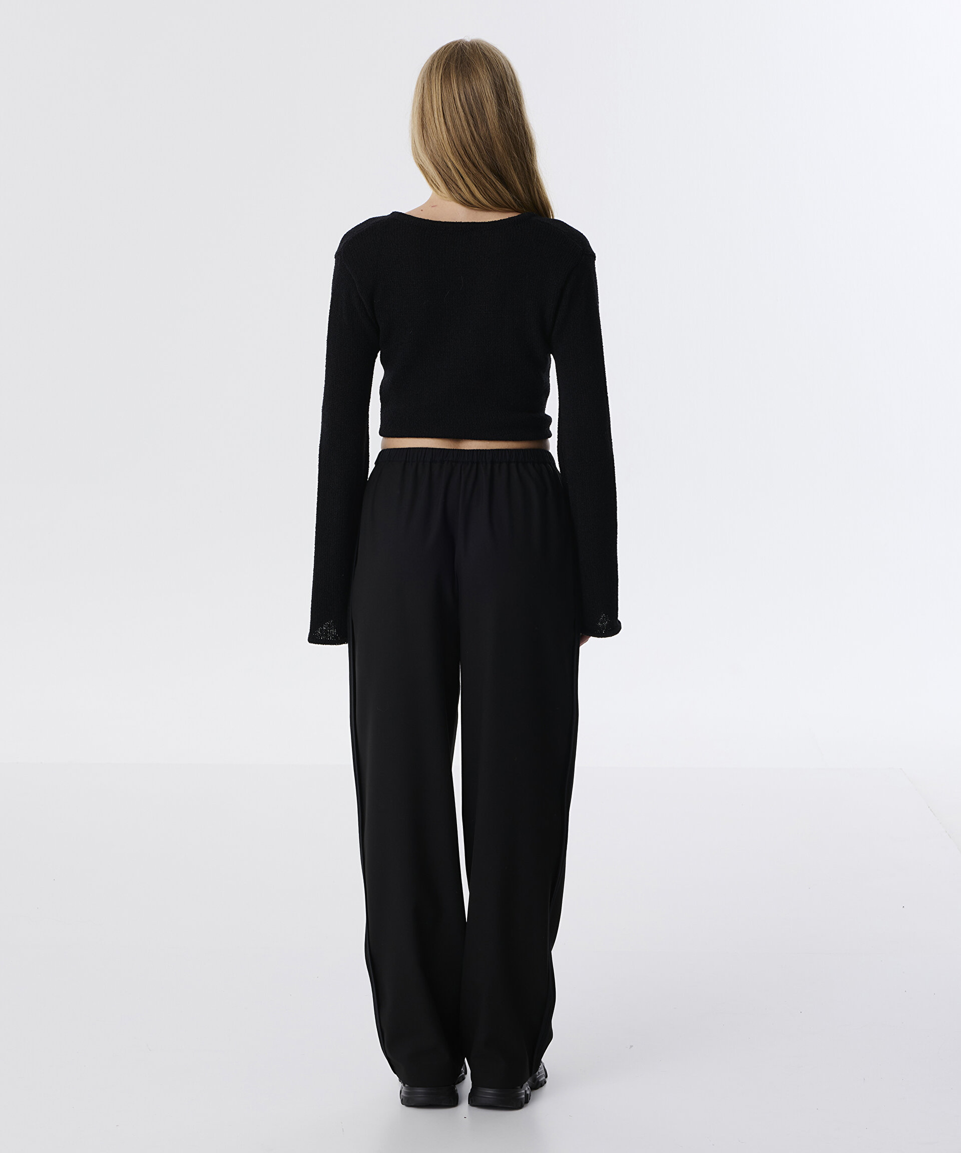 Siyah TERS DİKİŞ DETAYLI PANTOLON TW6250003128001 | TWIST