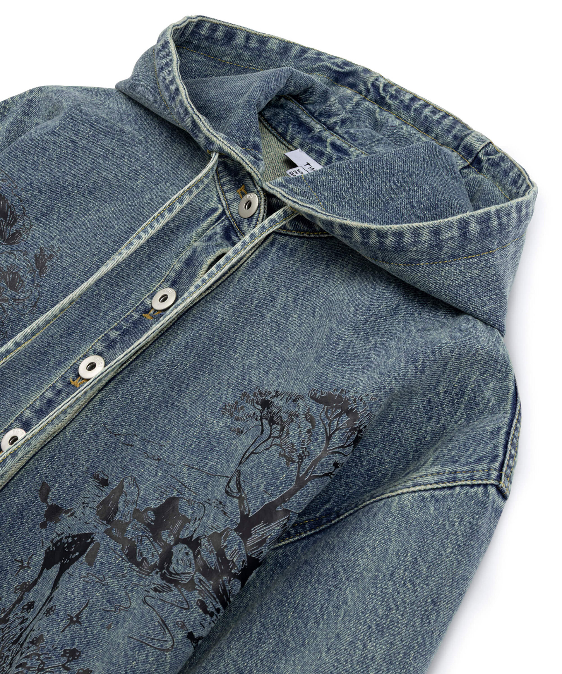 Yeşil GÖRSEL BASKILI JEAN CEKET TW6250005053013 | TWIST