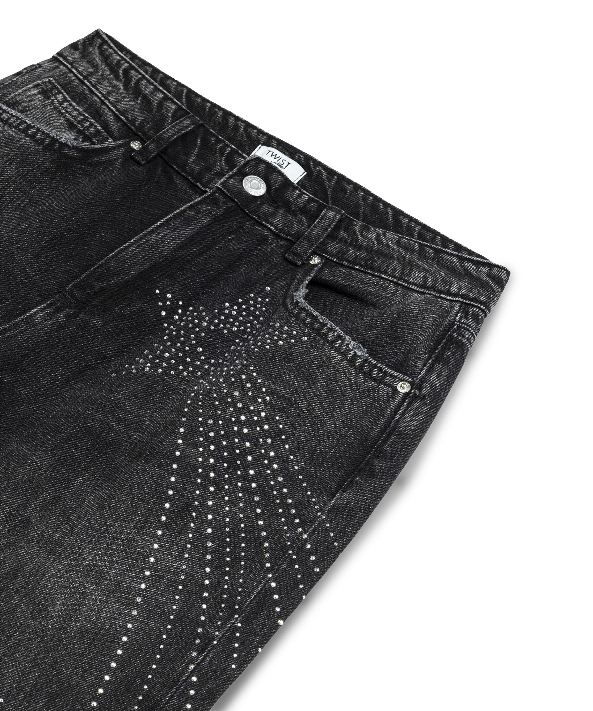 Antrasit HOTFIX BASKILI WIDE LEG JEAN PANTOLON TW6250018037036 | TWIST