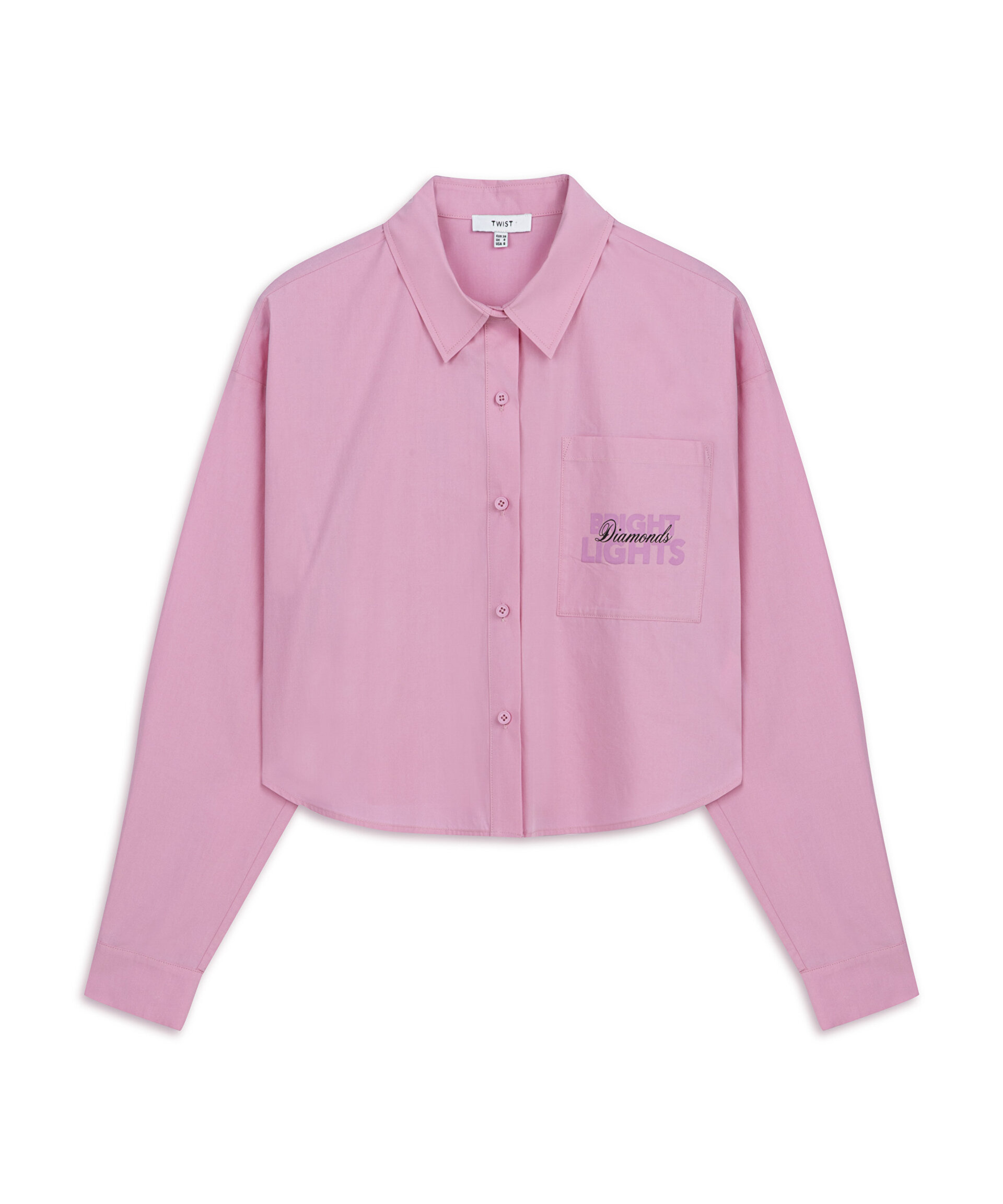 Twist Pembe SLOGAN BASKILI POPLİN GÖMLEK görsel 5