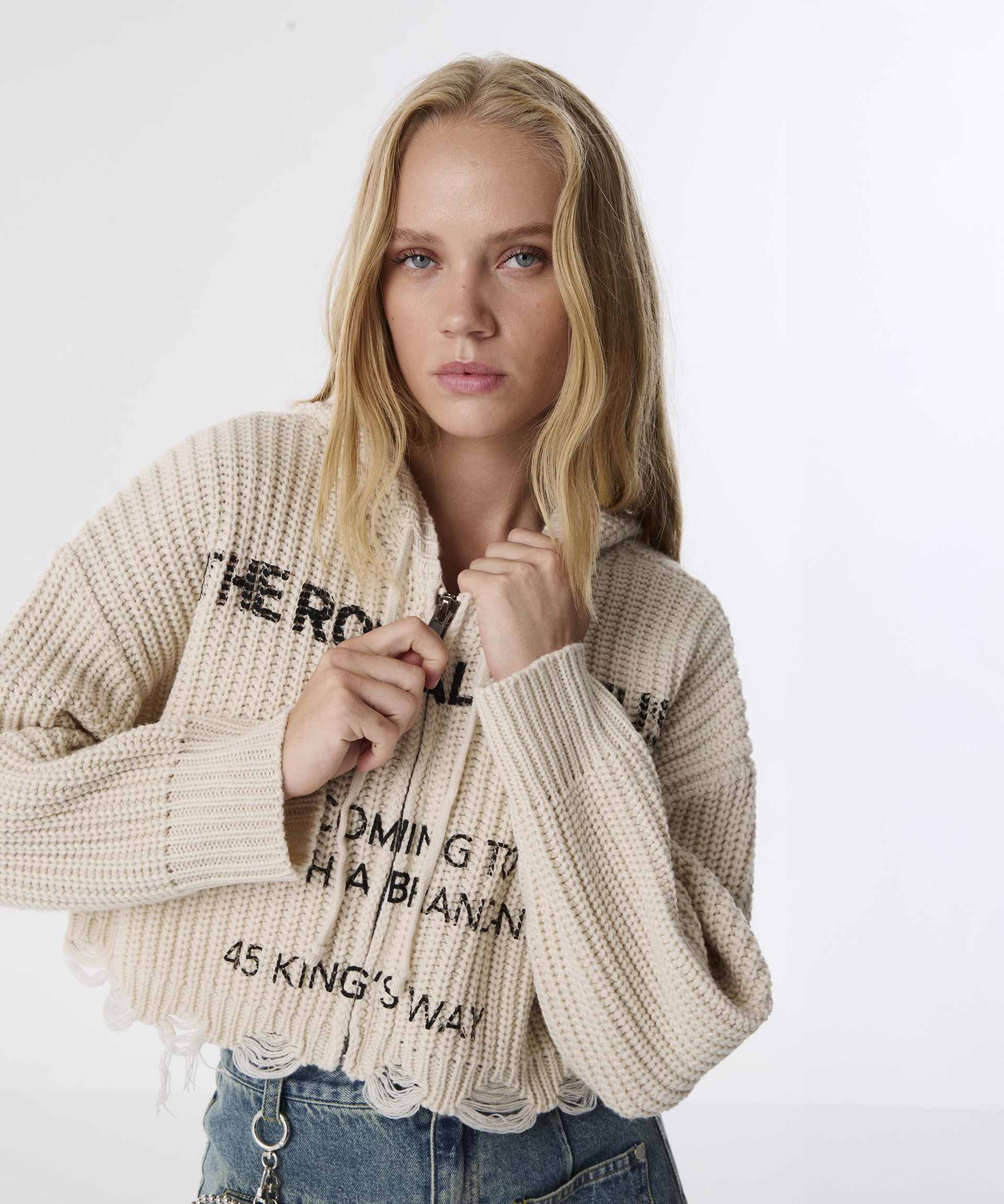 Ekru SLOGAN BASKILI CROP HIRKA TW6250050167018 | TWIST