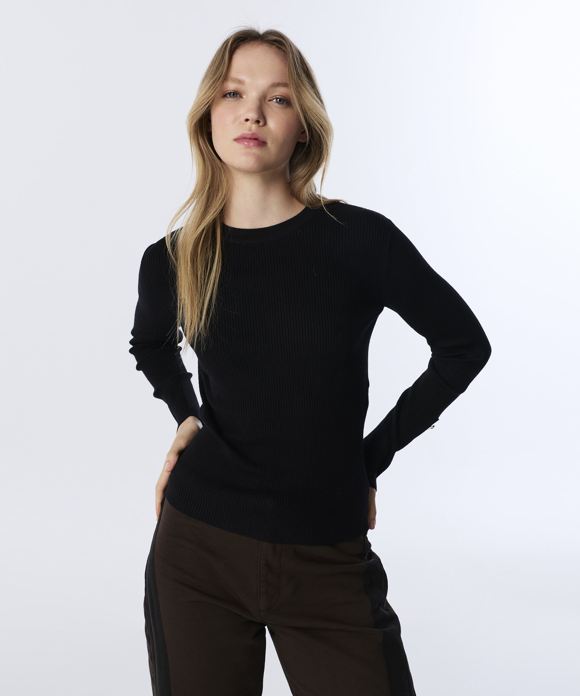トップス ULTERIOR TwistedLooseMilanoRibKnitPoro Siyah TRIKO TW6250050459001 | TWIST