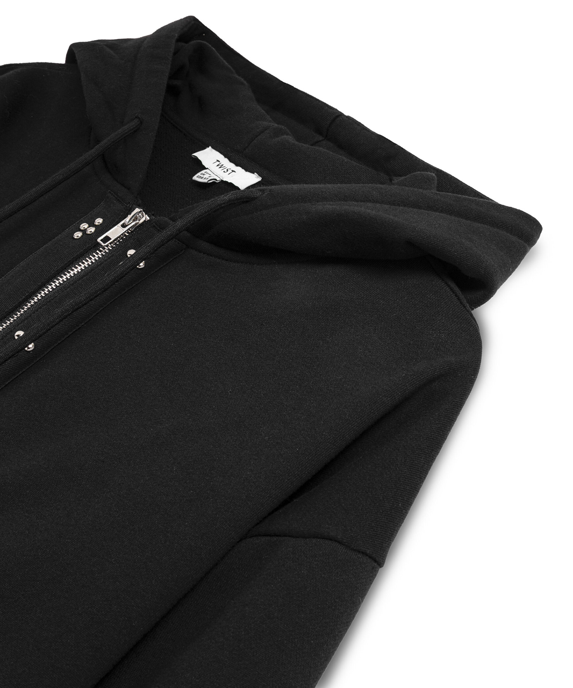 PÜSKÜLLÜ TROK BASKILI SWEATSHIRT