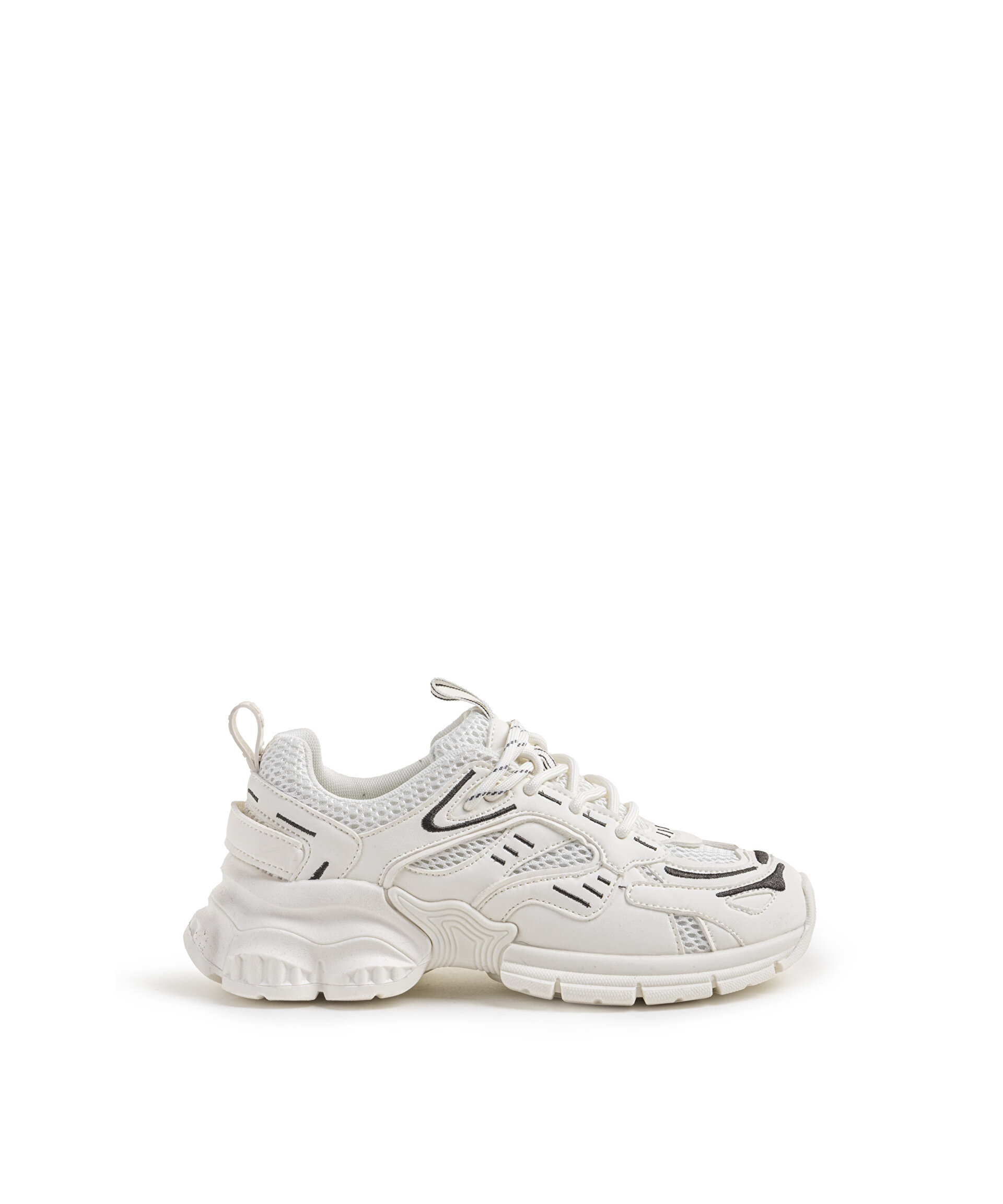 Beyaz KONTRAST DOKULU ÇİFT BAĞCIKLI SNEAKER TW6250062017002 | TWIST