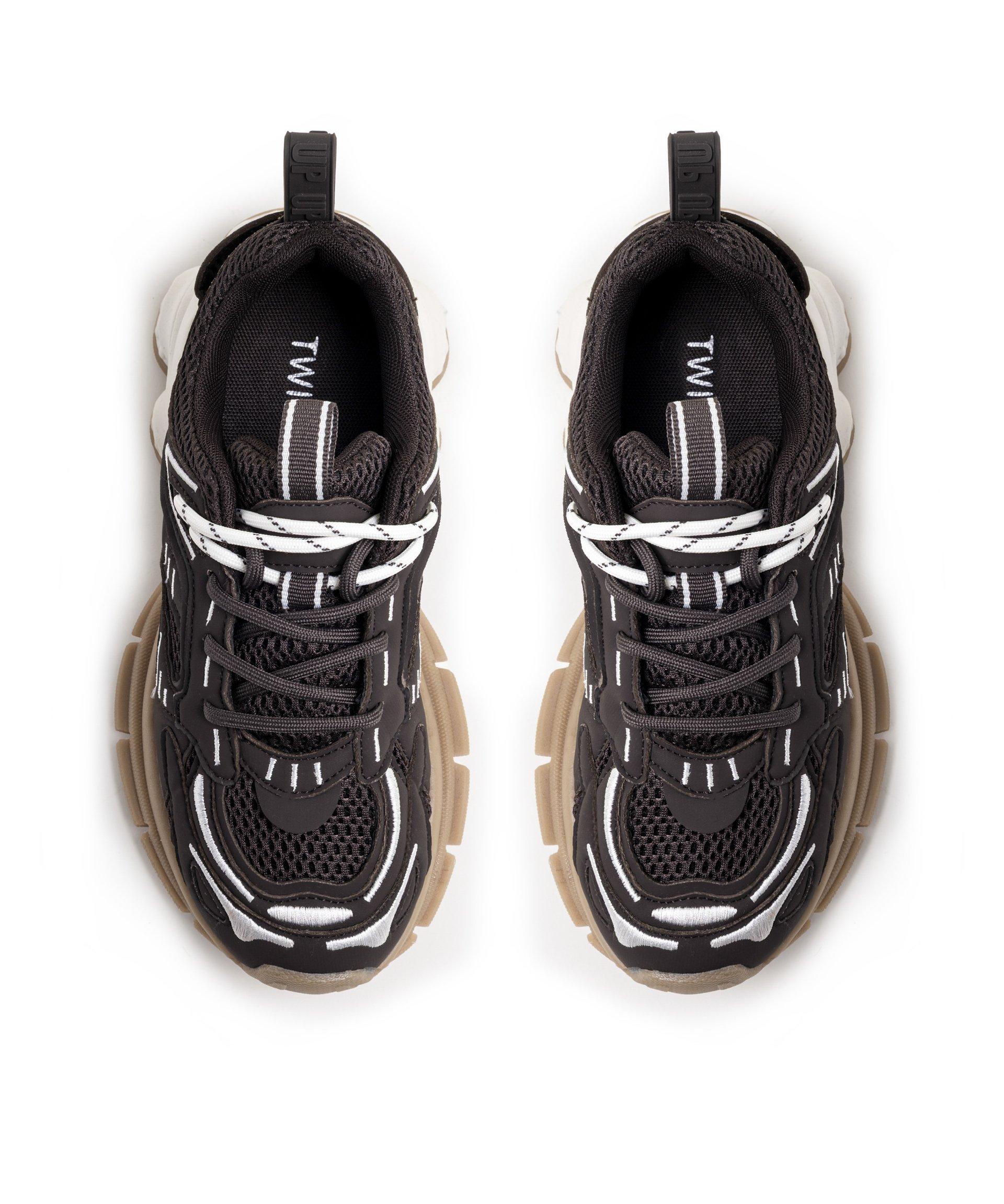 Kahverengi KONTRAST DOKULU ÇİFT BAĞCIKLI SNEAKER TW6250062017074