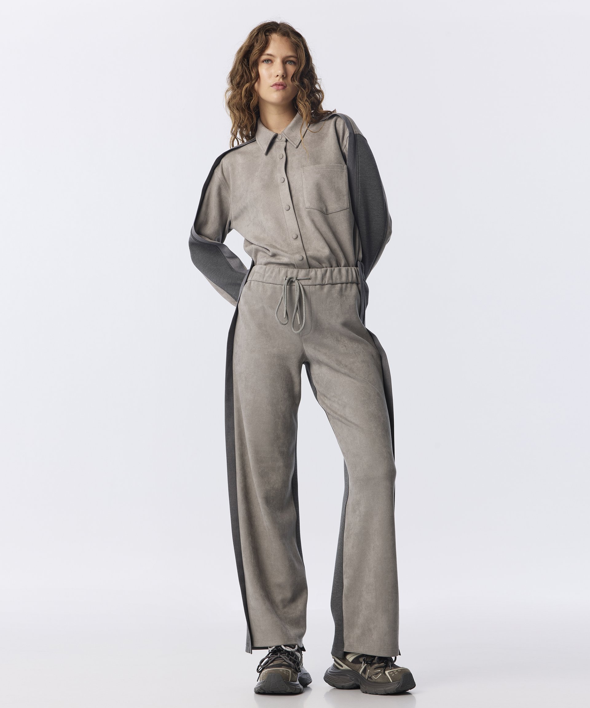 KUMAŞ MIX WIDE LEG PANTOLON