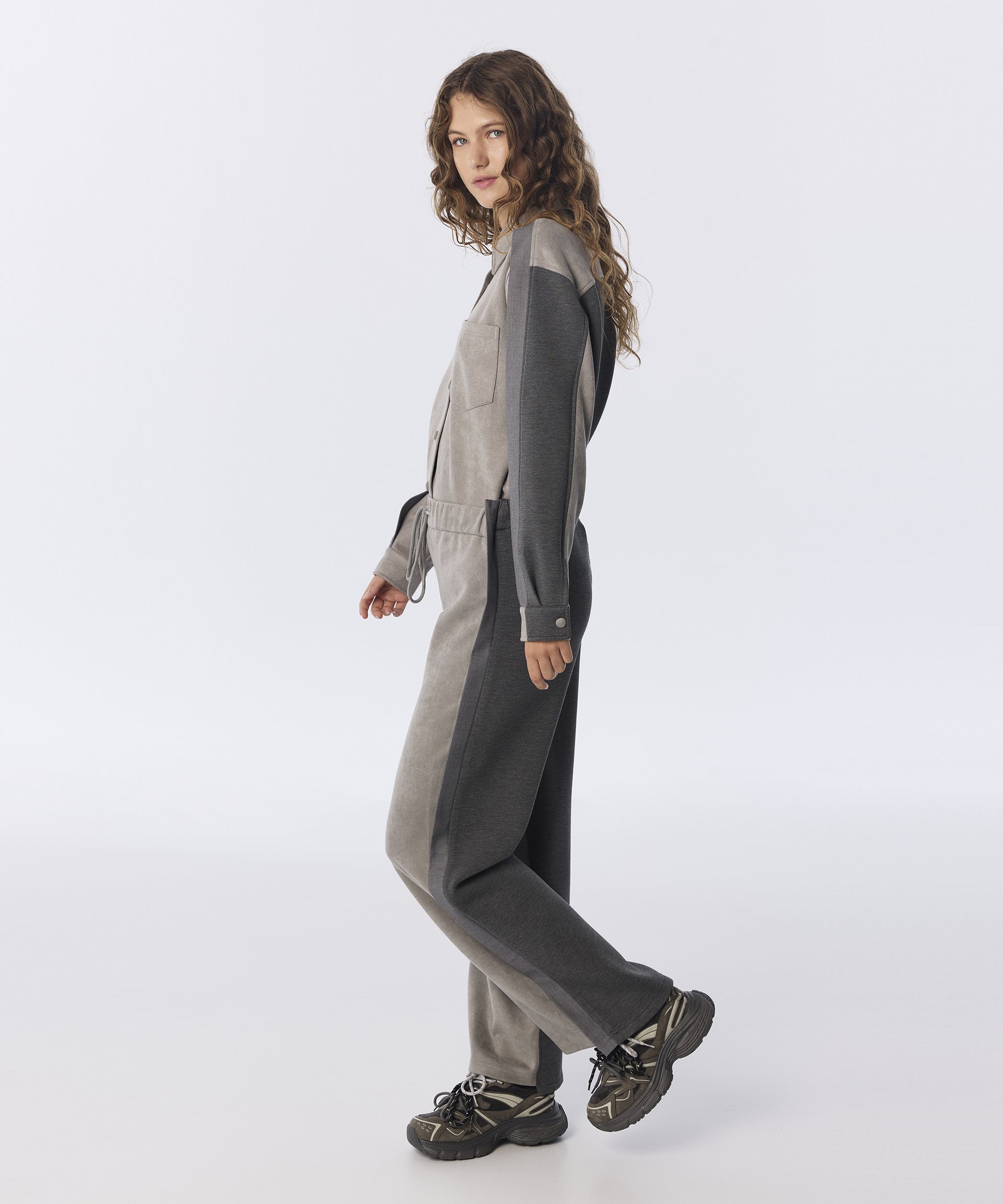 KUMAŞ MIX WIDE LEG PANTOLON