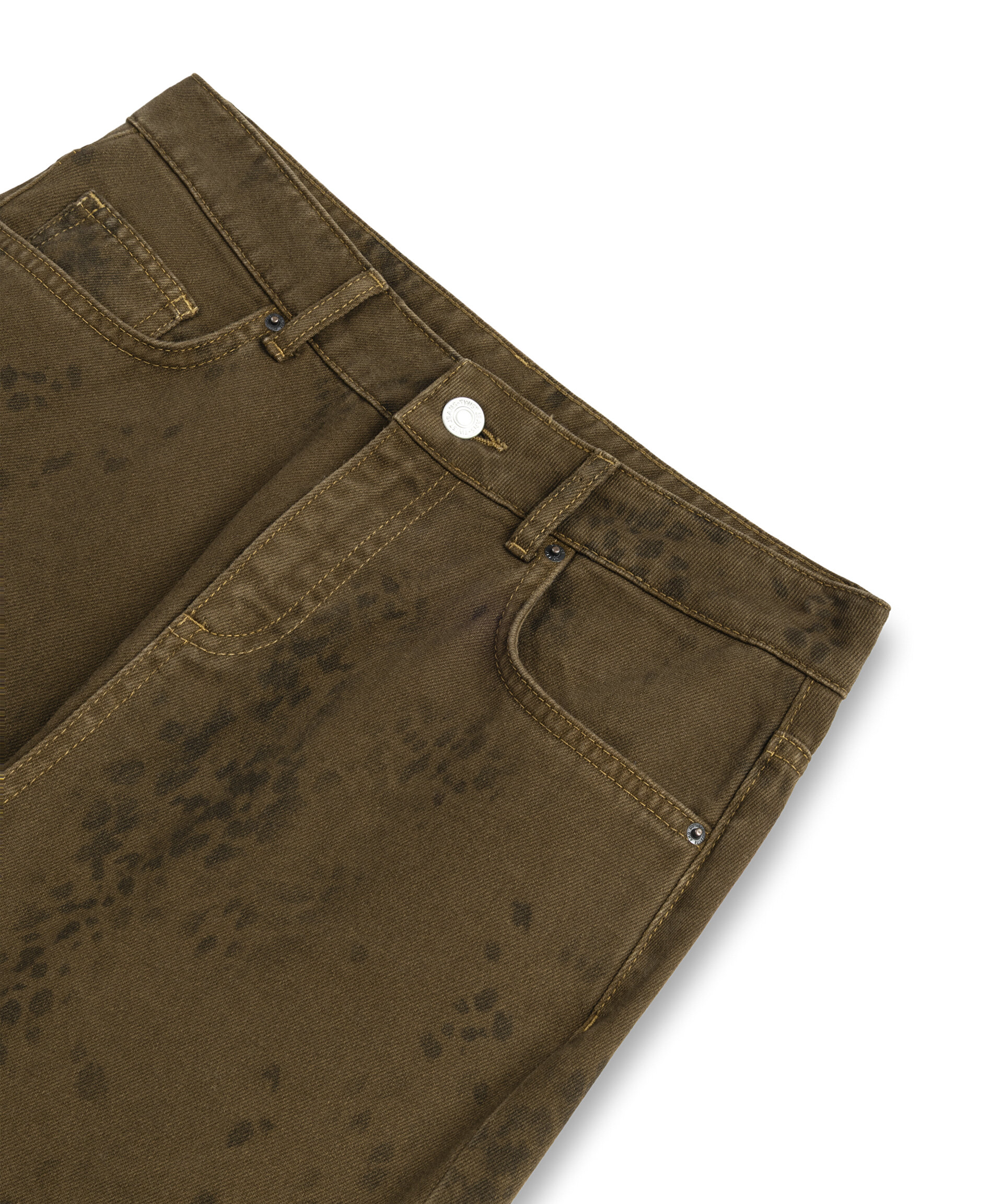 Twist Kahverengi BASKILI WIDE LEG JEAN PANTOLON görsel 5