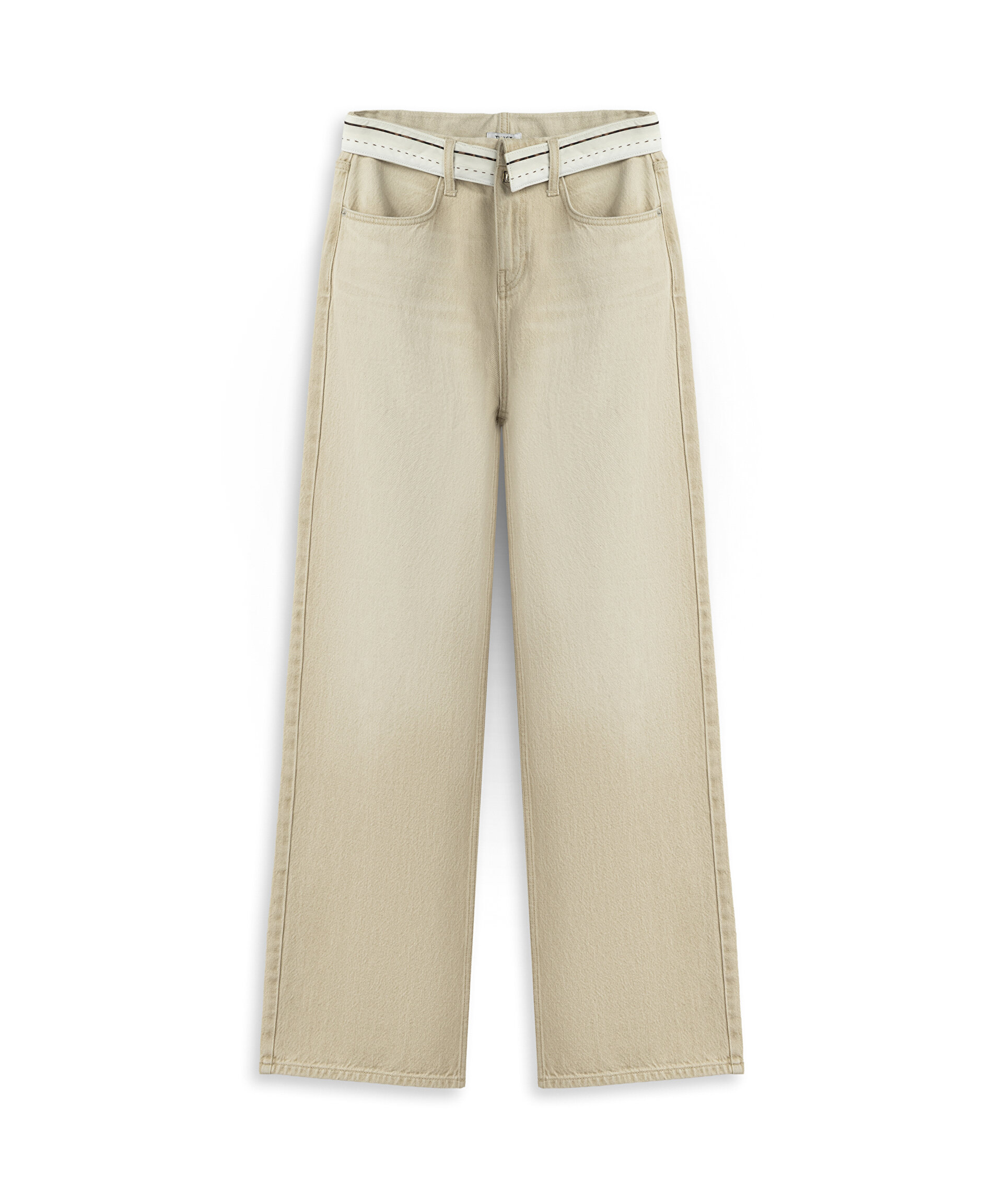 Twist Natürel Kontrast Bel Jean Pantolon görsel 4