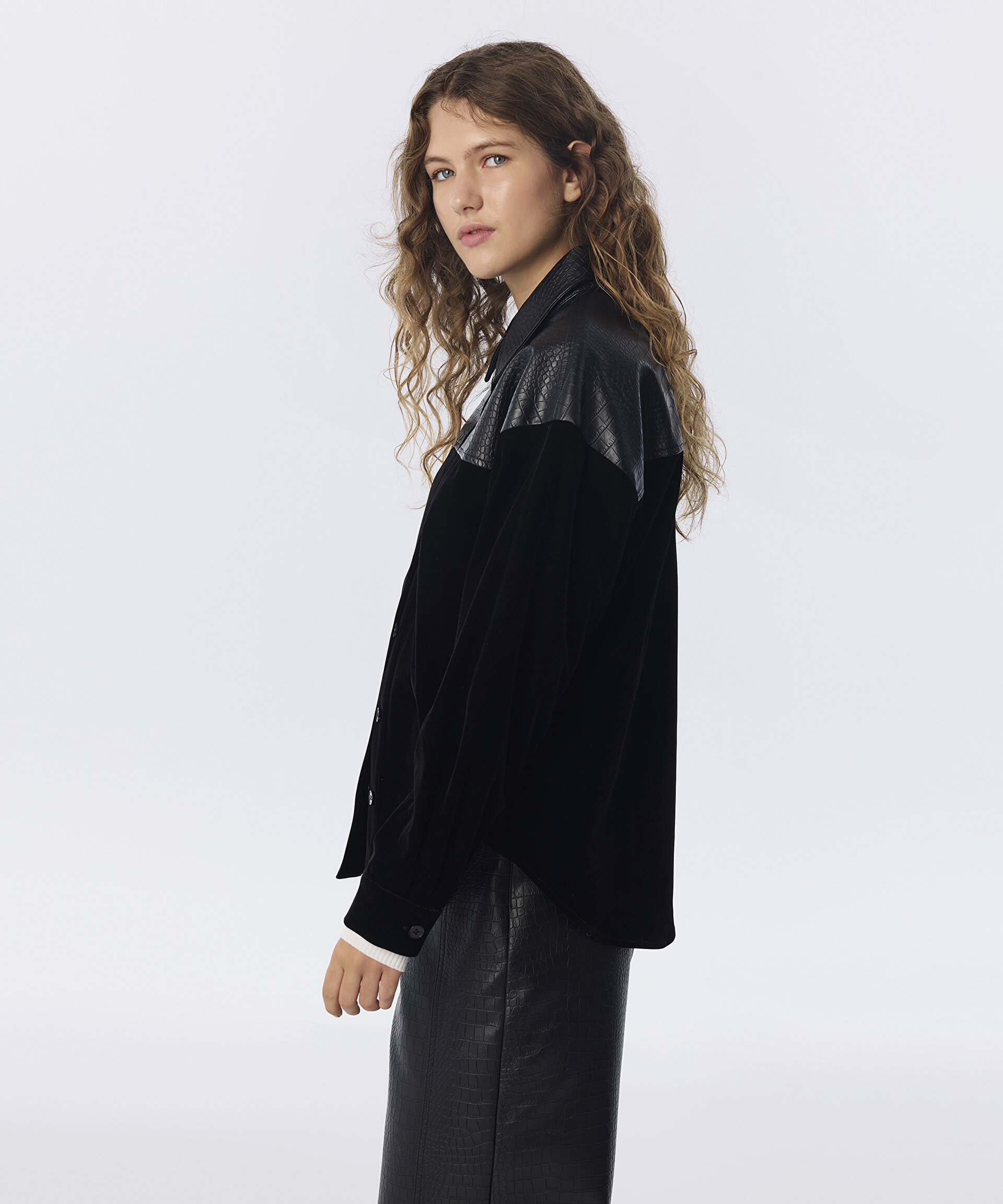 KUMAŞ MIX OVERSIZE GÖMLEK