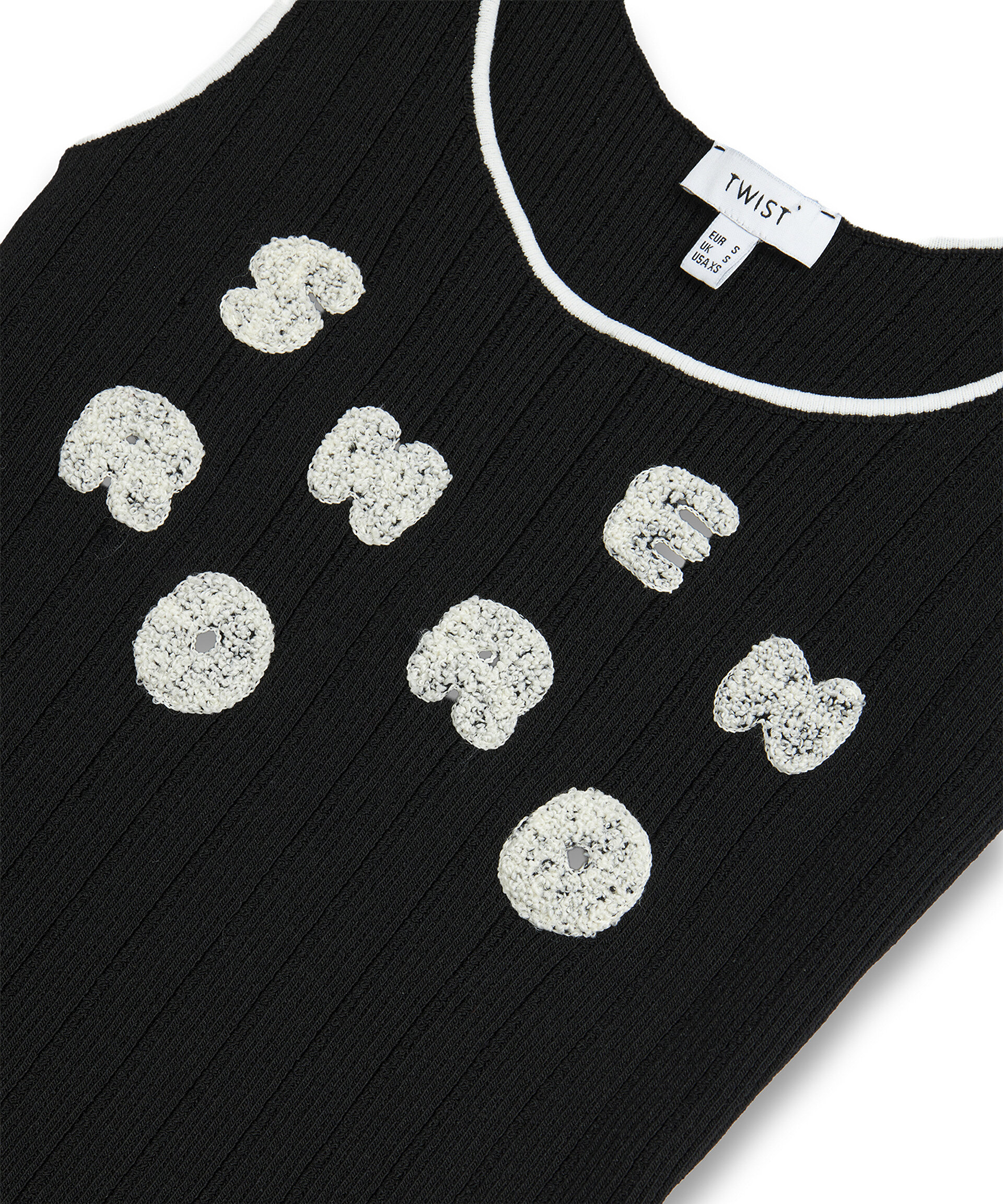 Twist Siyah Slogan Patch Lİ Triko görsel 6