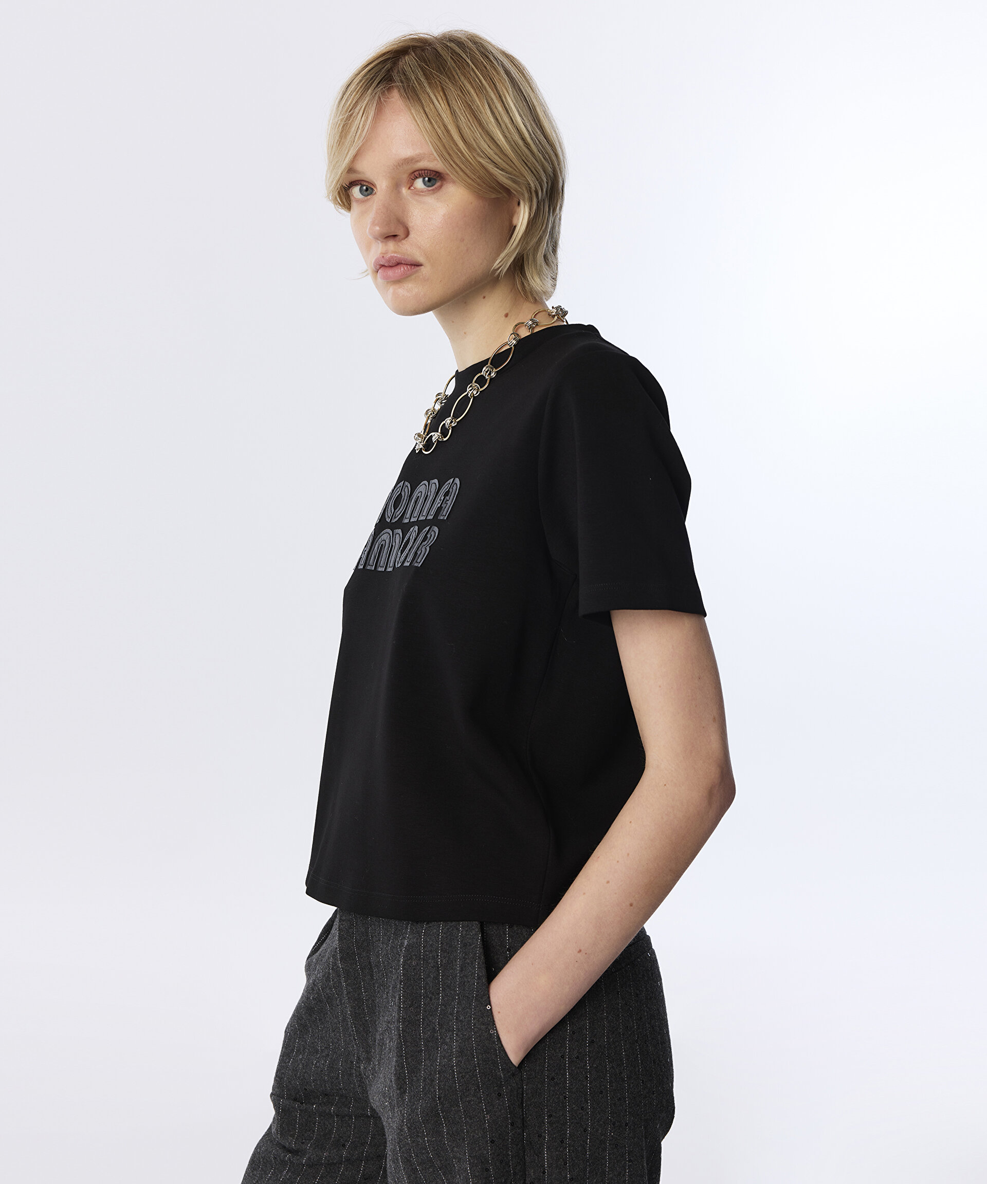 Twist Siyah PATCH Lİ TİŞÖRT görsel 3
