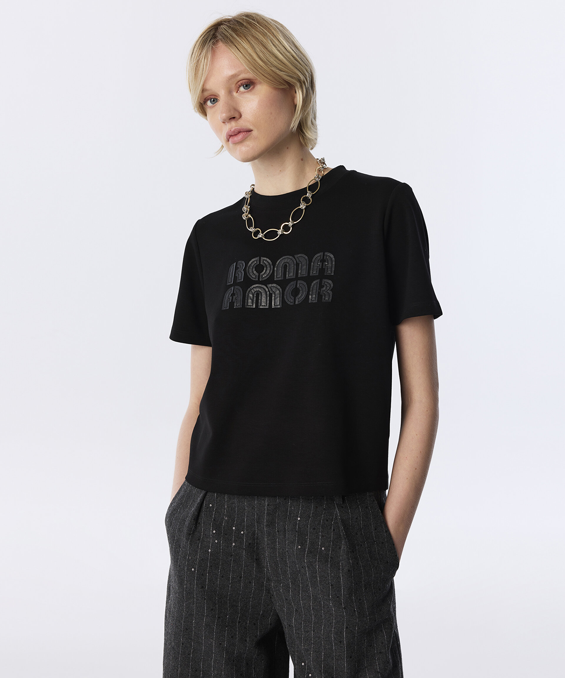 Twist Siyah PATCH Lİ TİŞÖRT görsel 4