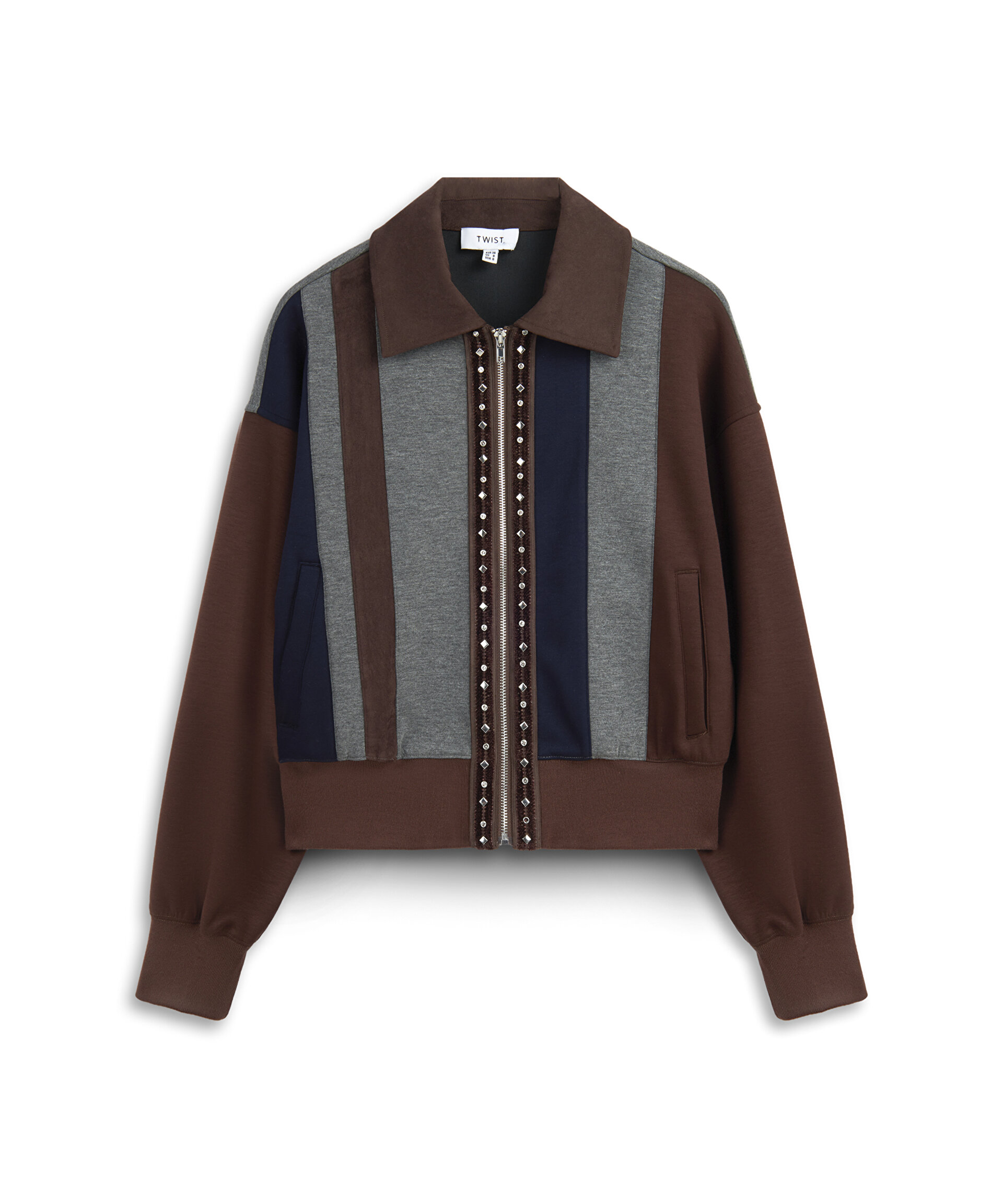Twist Lacivert KUMAŞ MIX TROK BASKILI SWEATSHIRT görsel 6