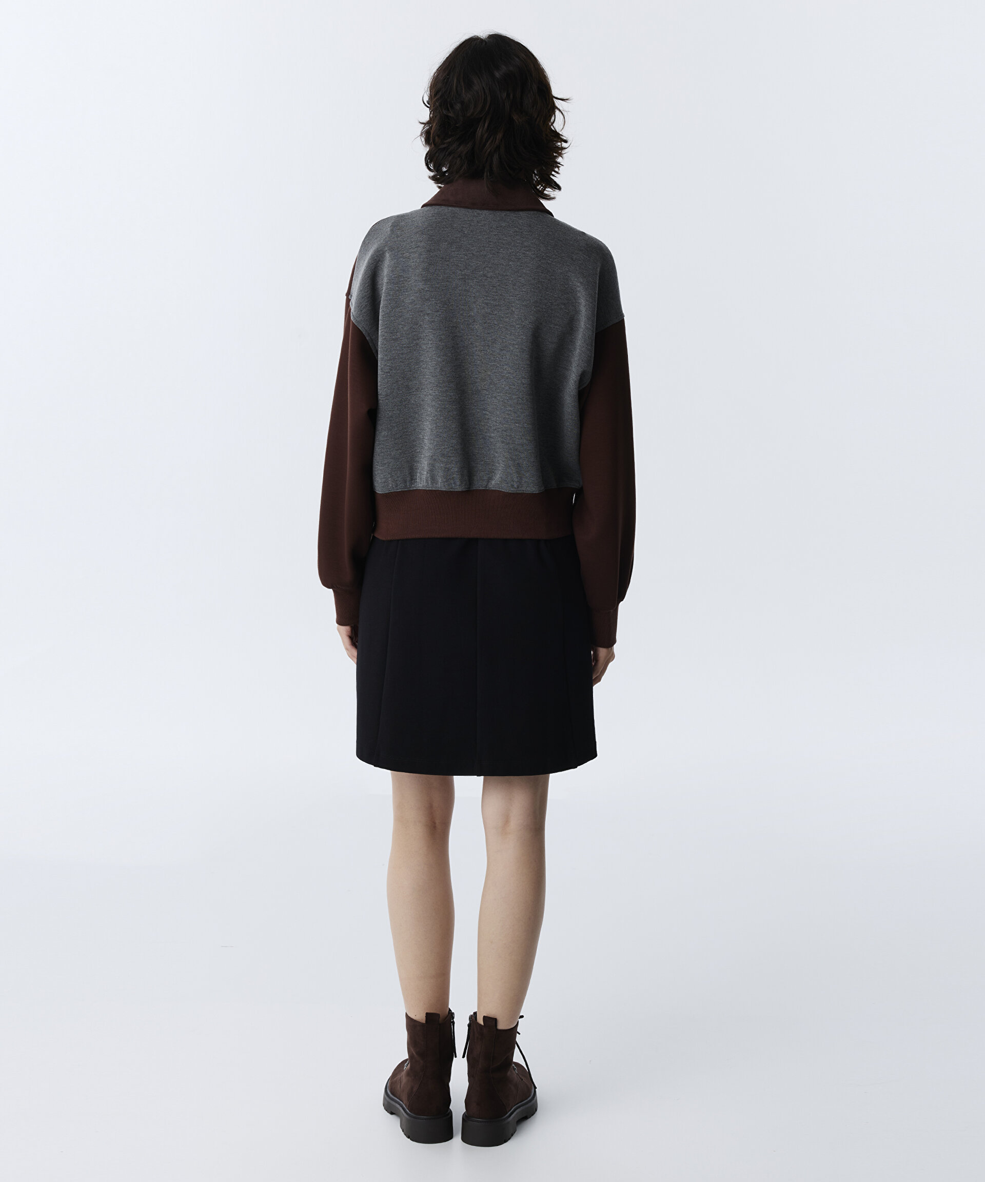 Twist Lacivert KUMAŞ MIX TROK BASKILI SWEATSHIRT görsel 5