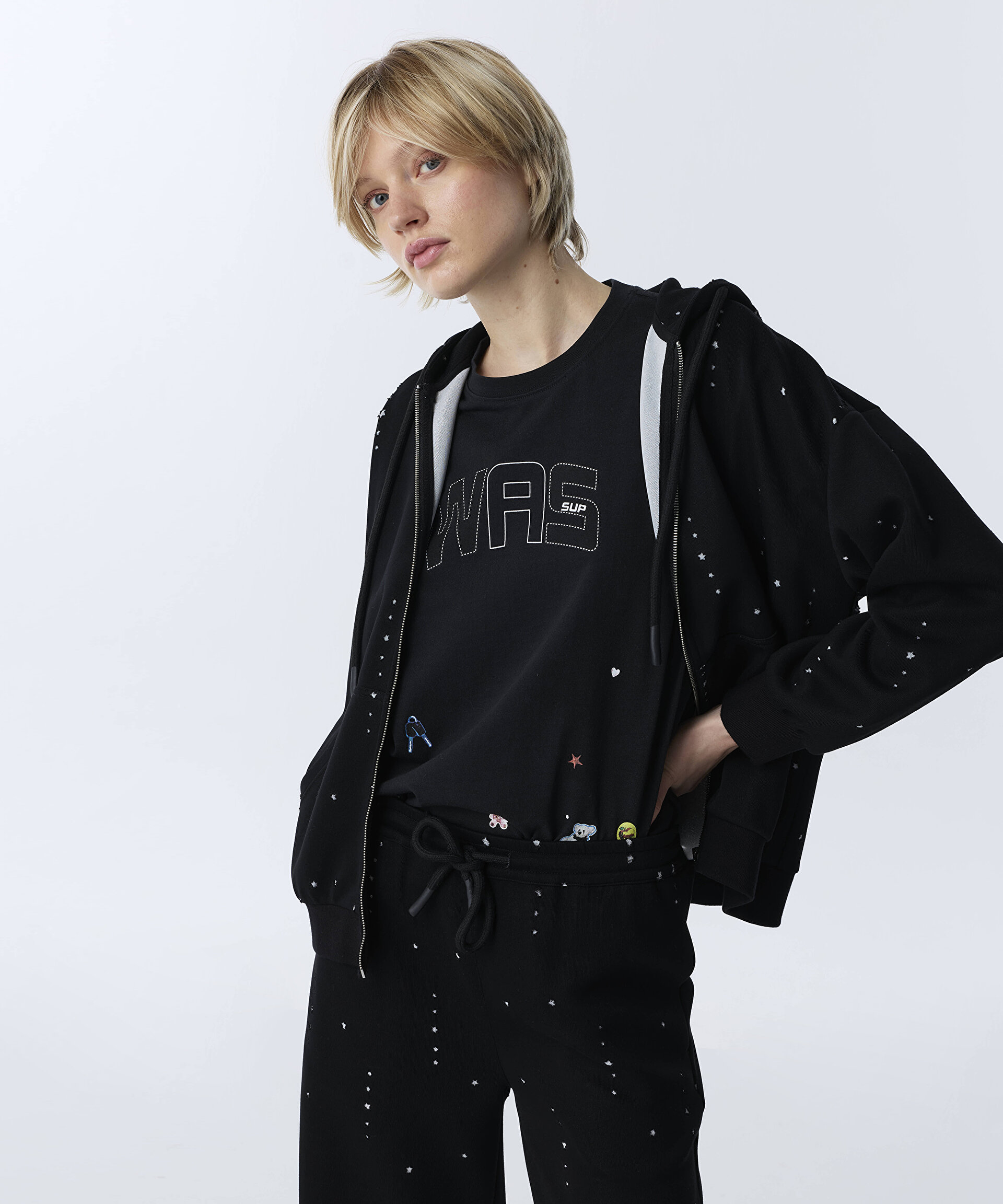 PARLAK İPLİKLİ SWEATSHIRT