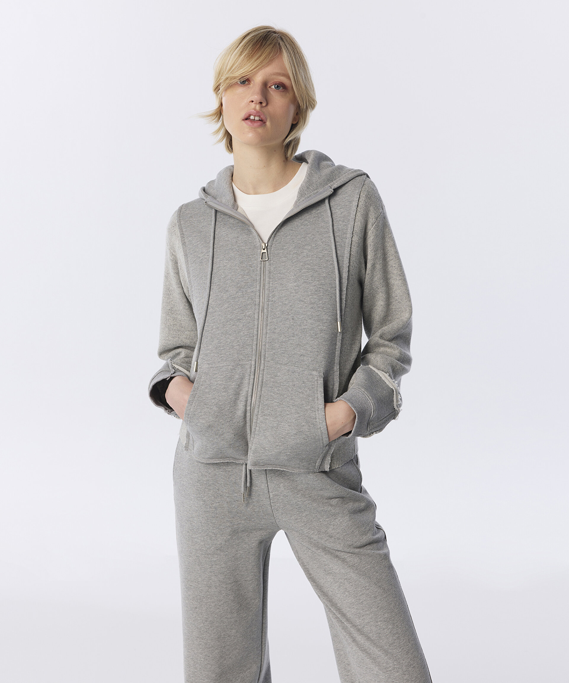 Twist Gri TRİKO ŞERİTLİ SWEATSHIRT görsel 4