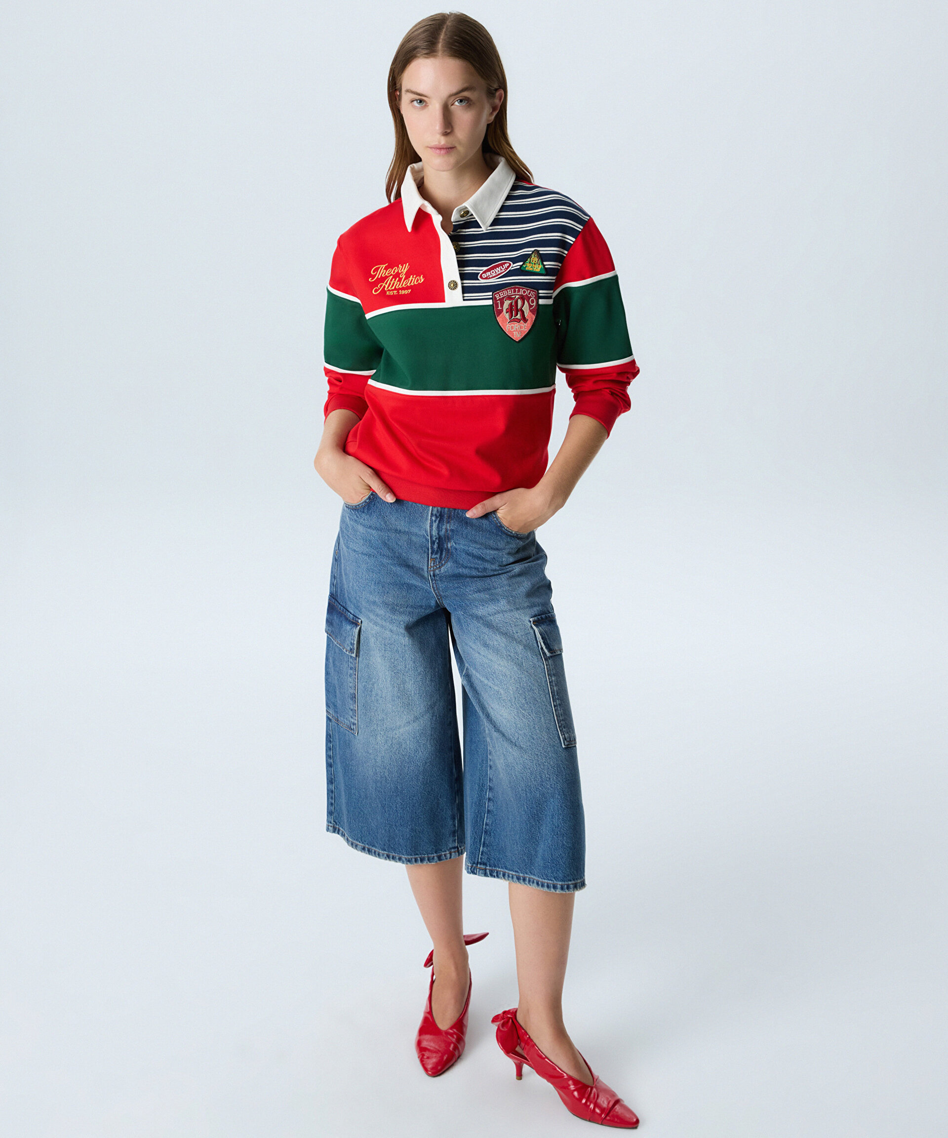COLORBLOCK POLO YAKA SWEATSHIRT
