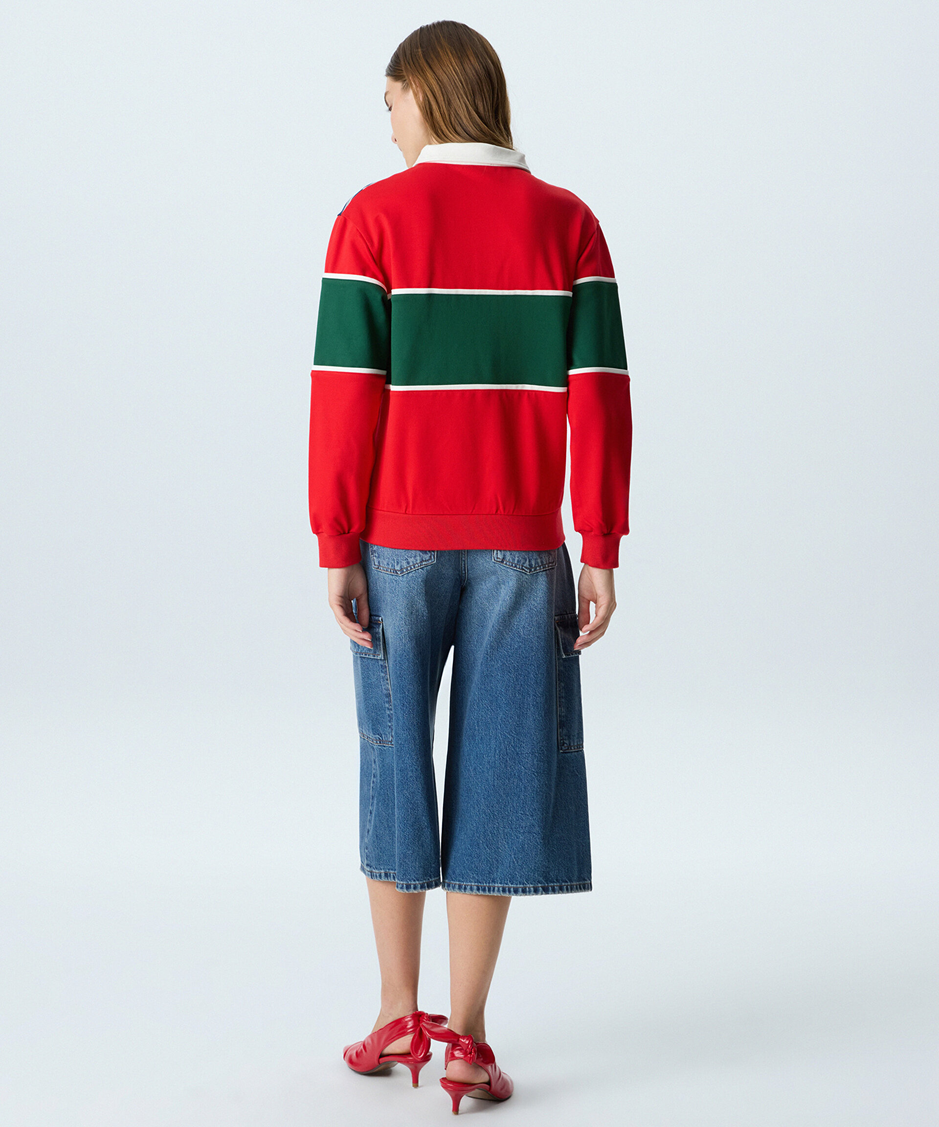 COLORBLOCK POLO YAKA SWEATSHIRT