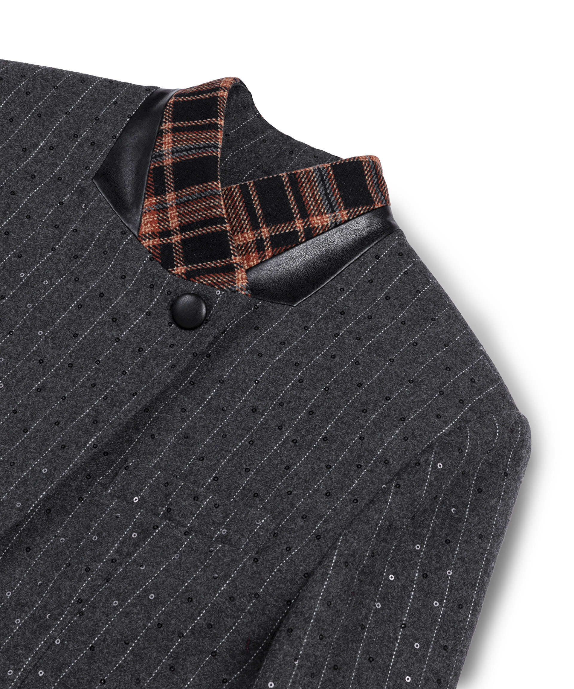 KONTRAST YAKA ÇİZGİLİ BLAZER