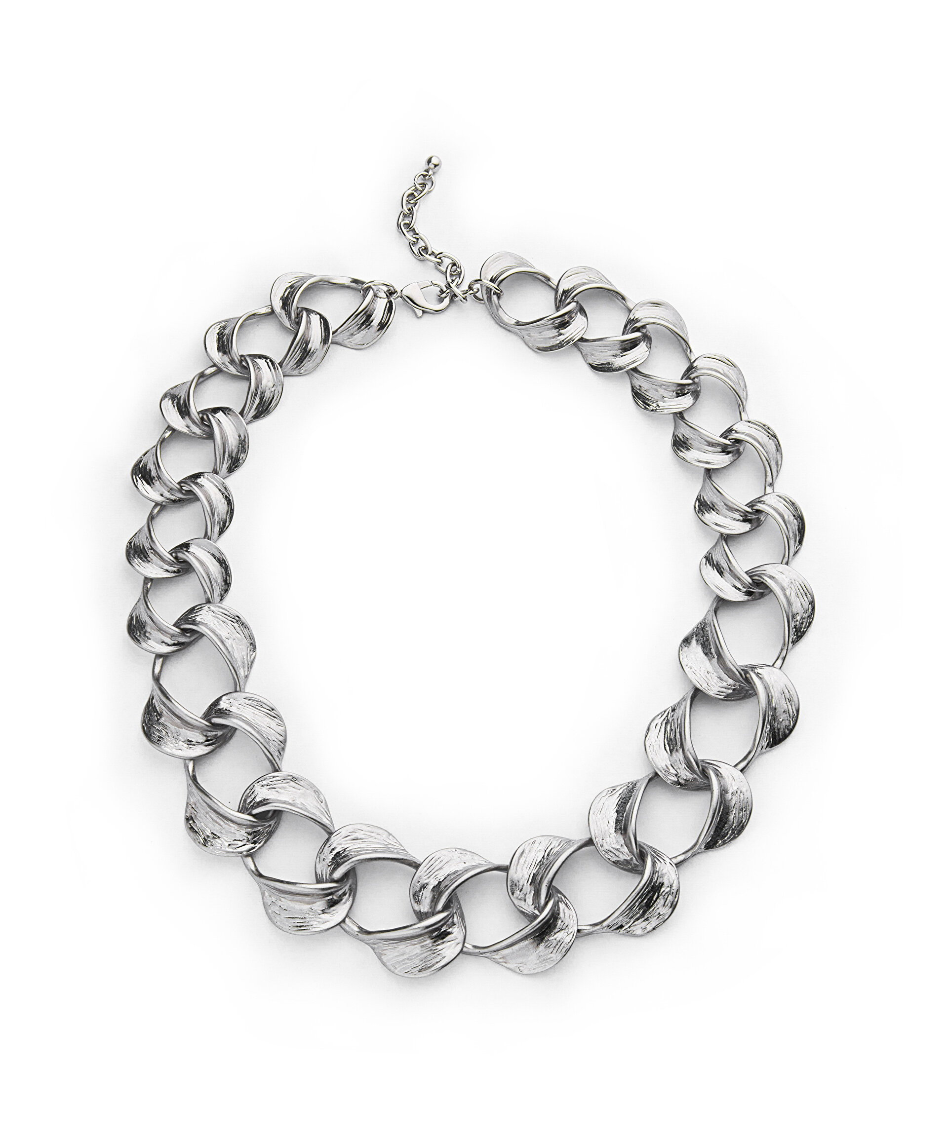 Twist Gümüş Amorf Metal Zincir Kolye