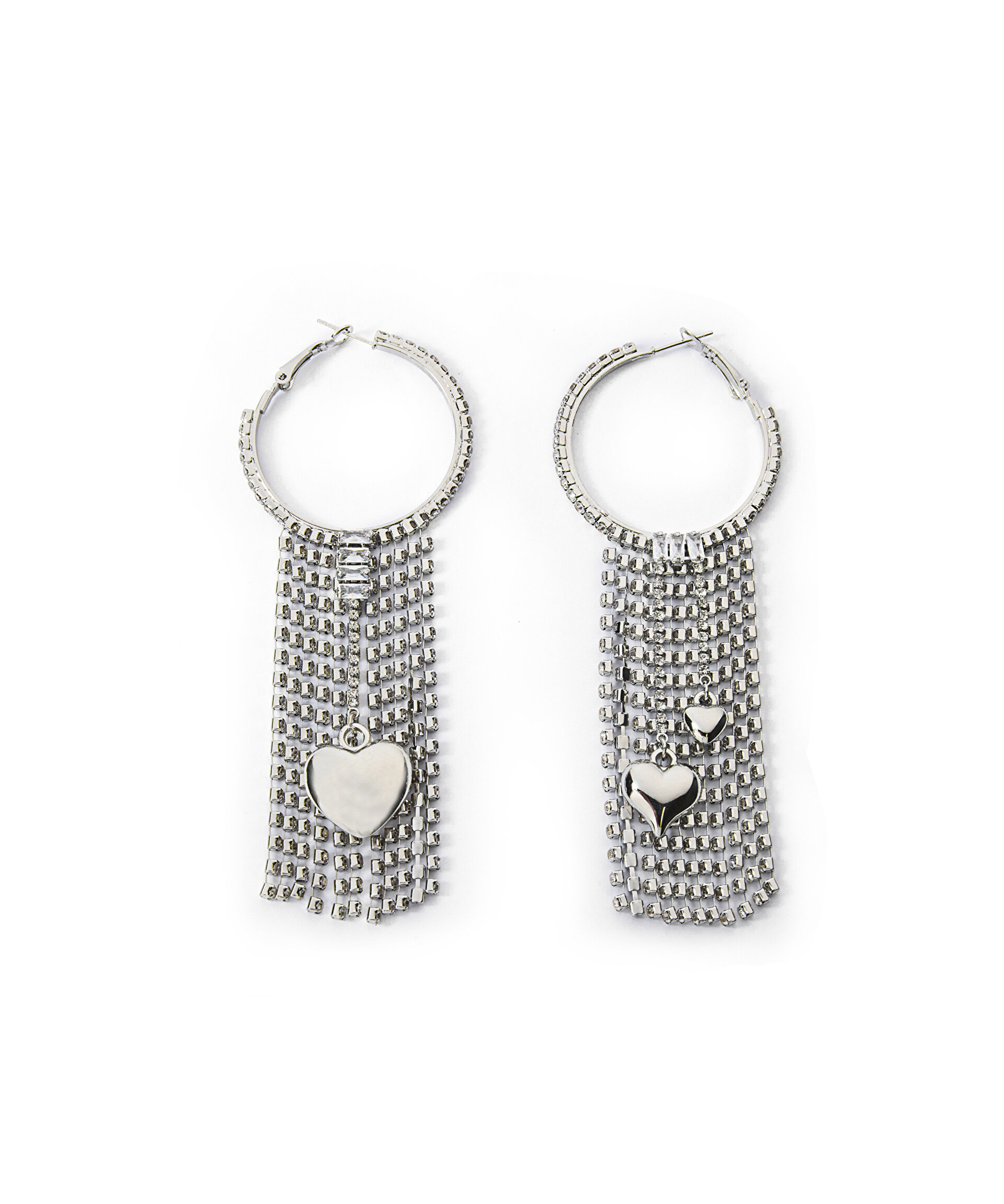 Twist Gümüş SALLANTILI STRASS TAŞLI KÜPE