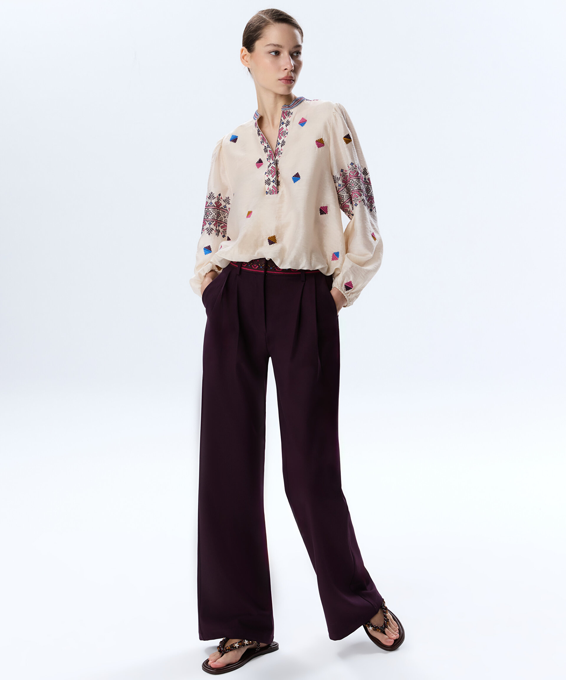 KONTRAST BEL WIDE LEG PANTOLON