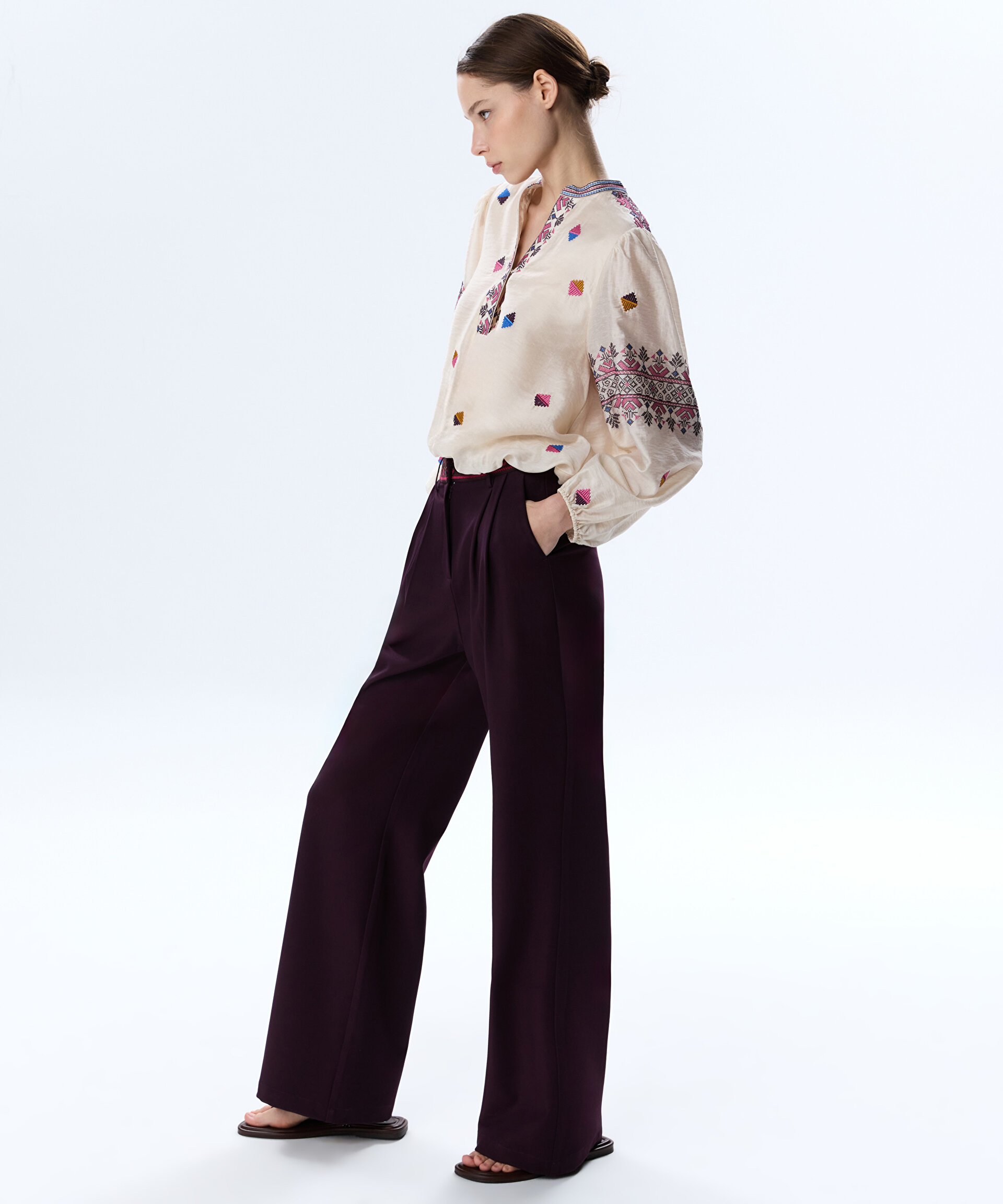 KONTRAST BEL WIDE LEG PANTOLON