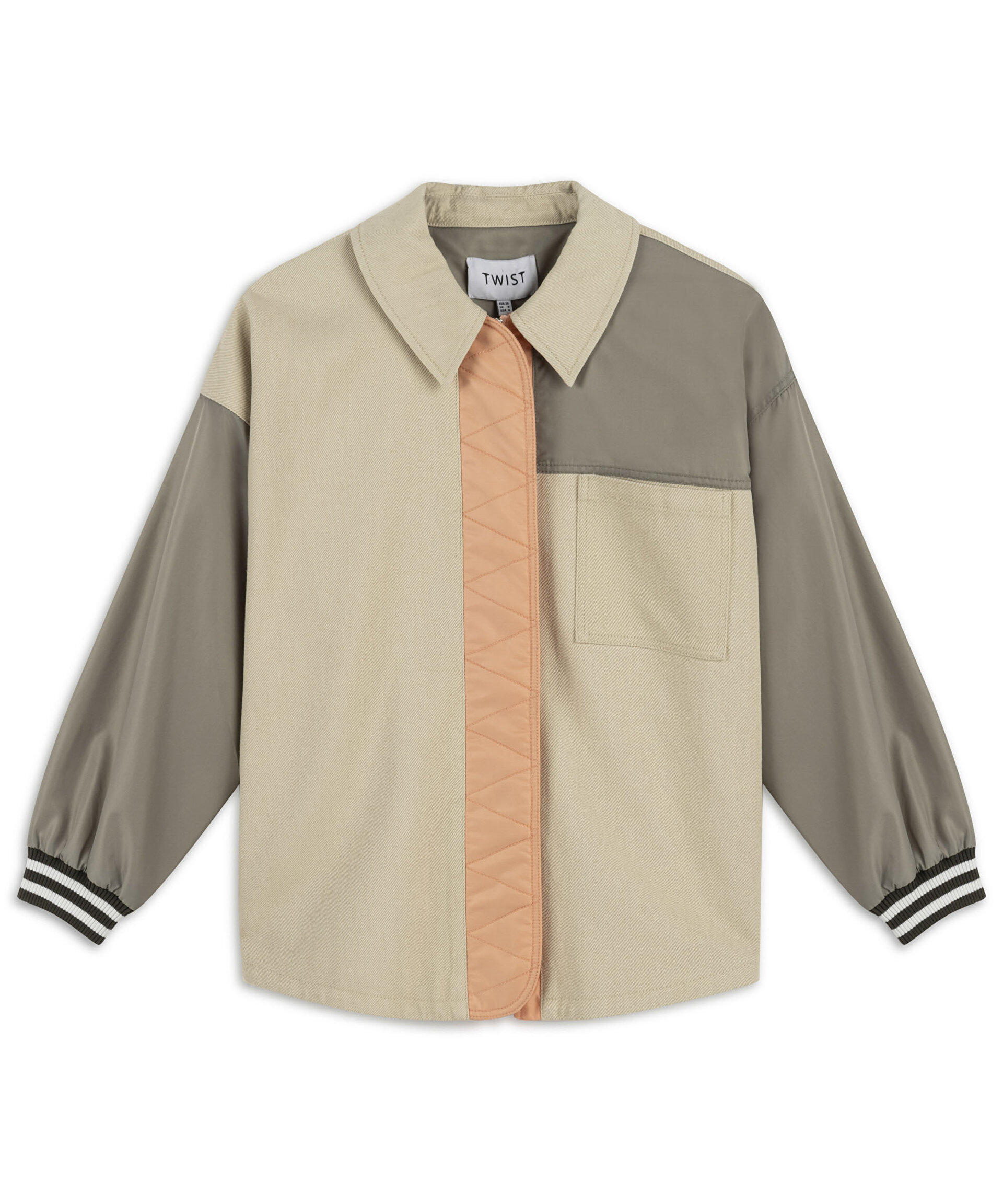 Krem TEKNİK KUMAŞ MIX CEKET TS1240005056082 | TWIST