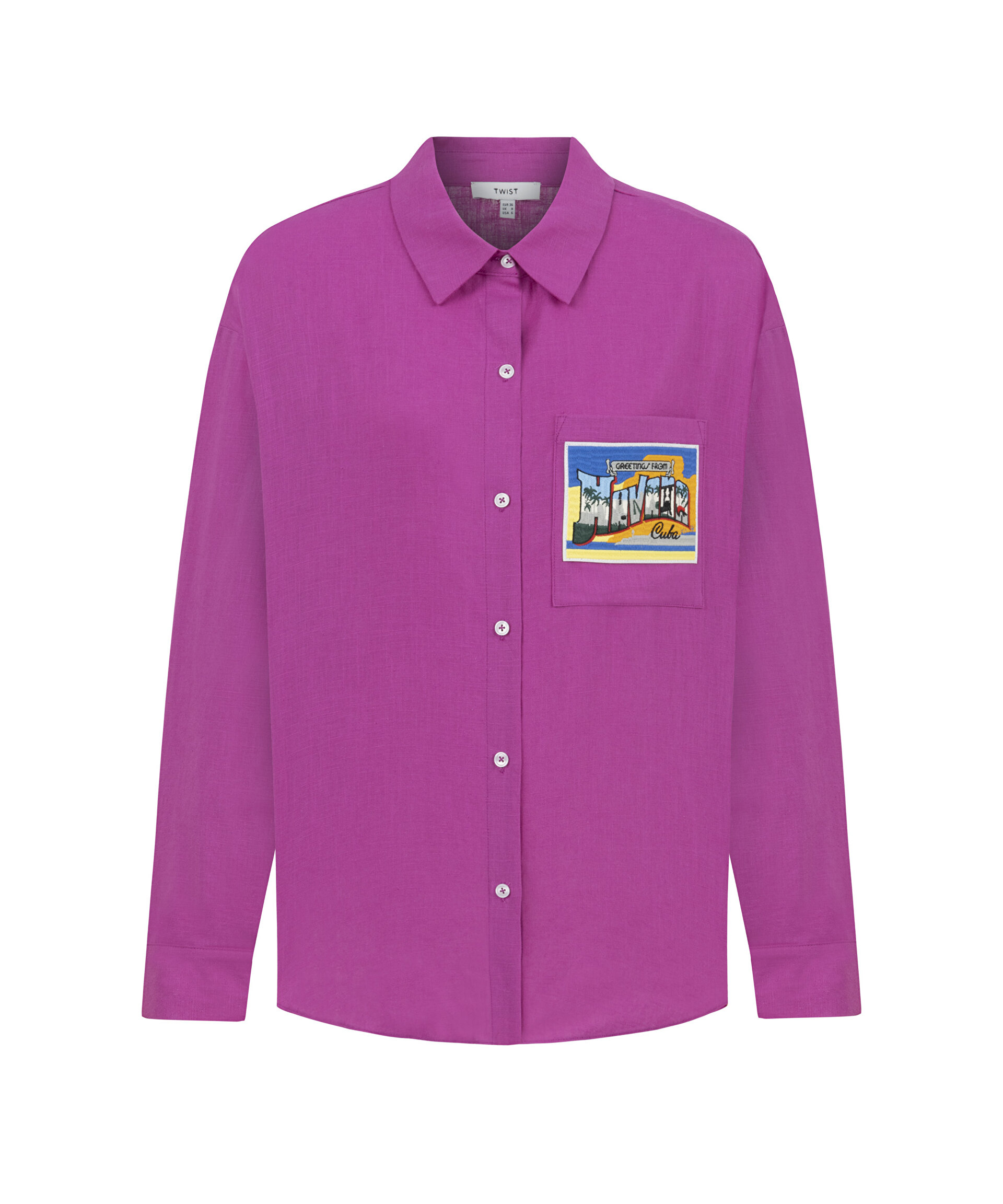 Pembe GÖRSEL PATCH Lİ GÖMLEK TS1240025131094 | TWIST