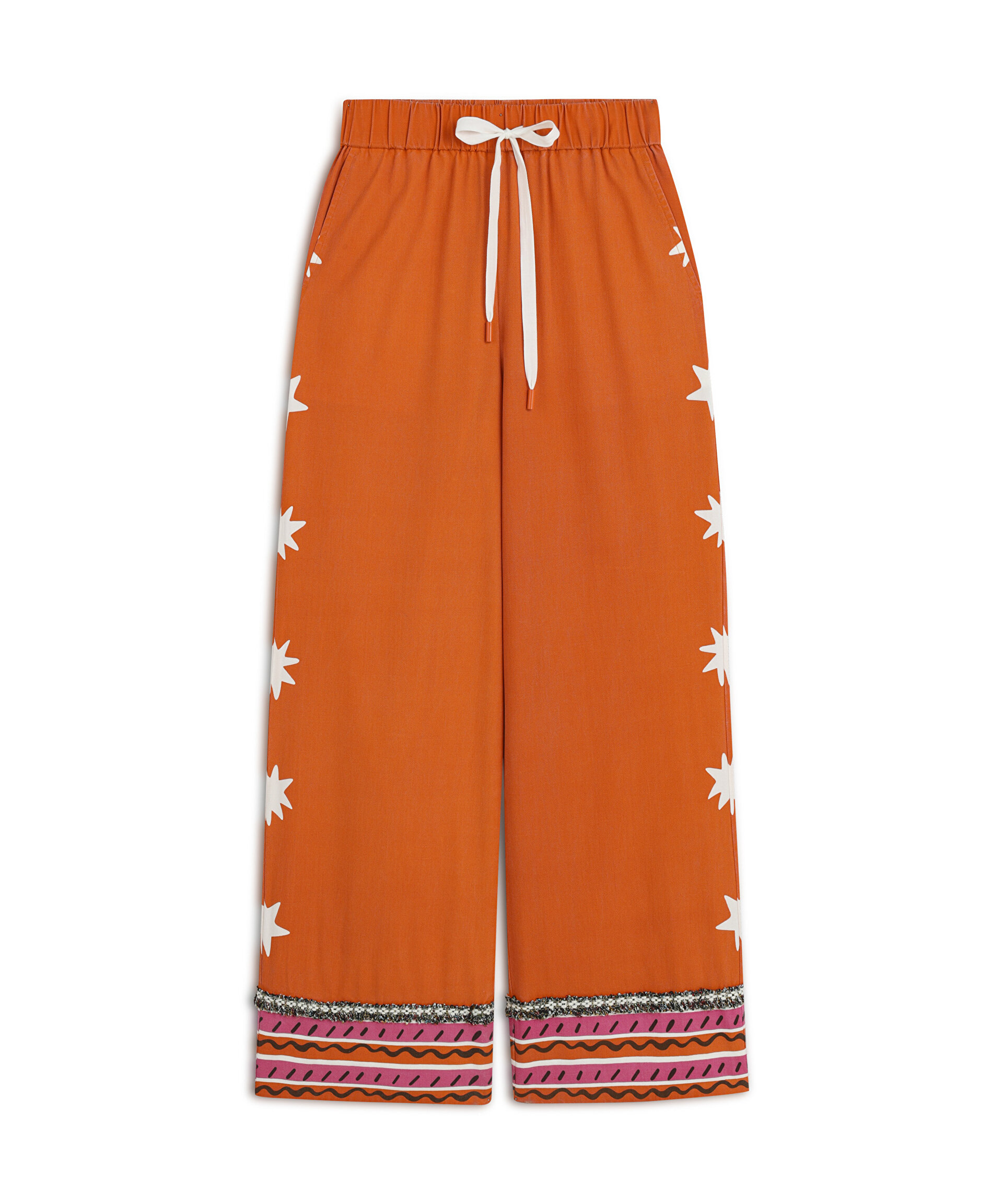GÖRSEL BASKILI WIDE LEG FİT PANTOLON