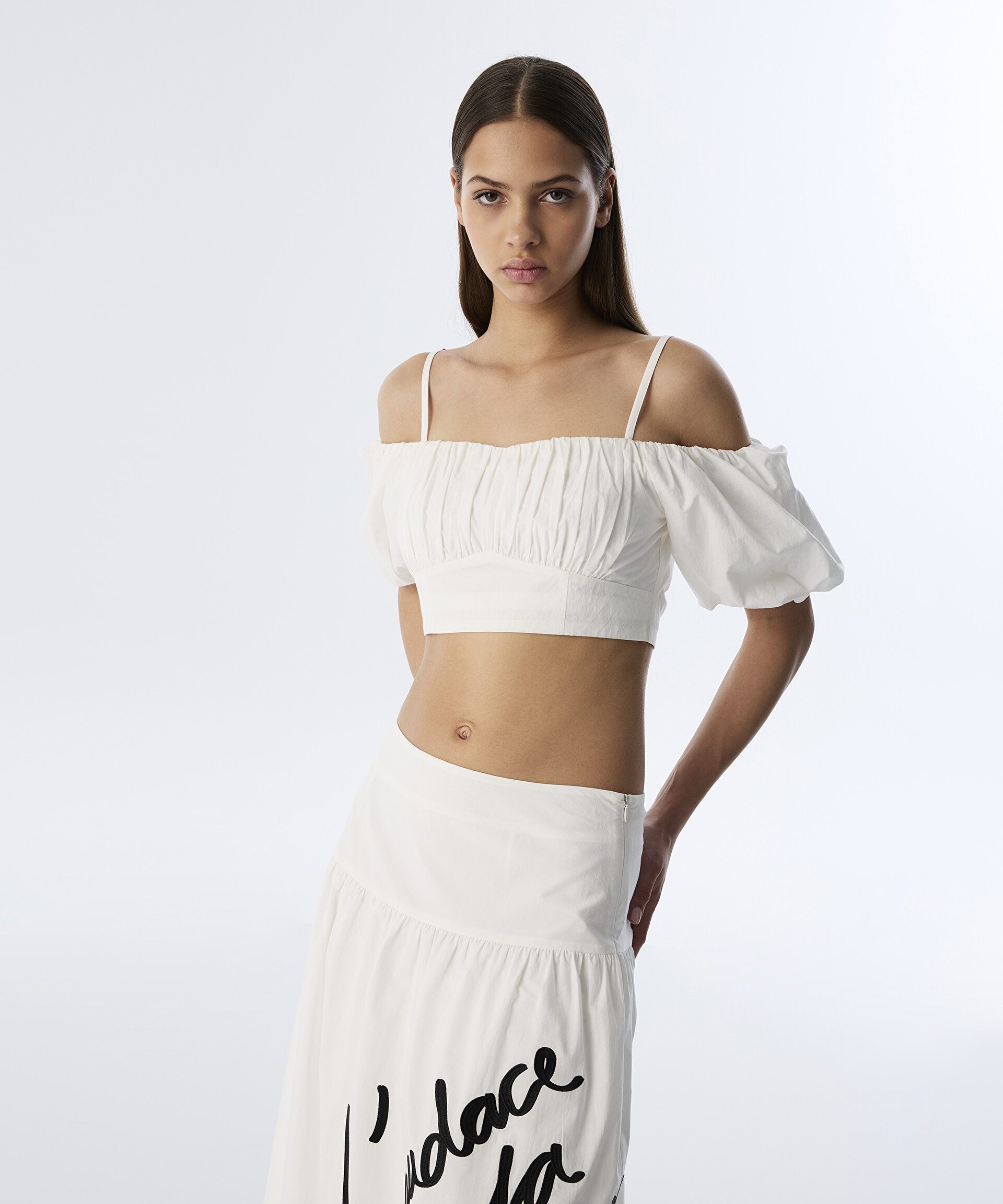 POPLİN CROP BLUZ