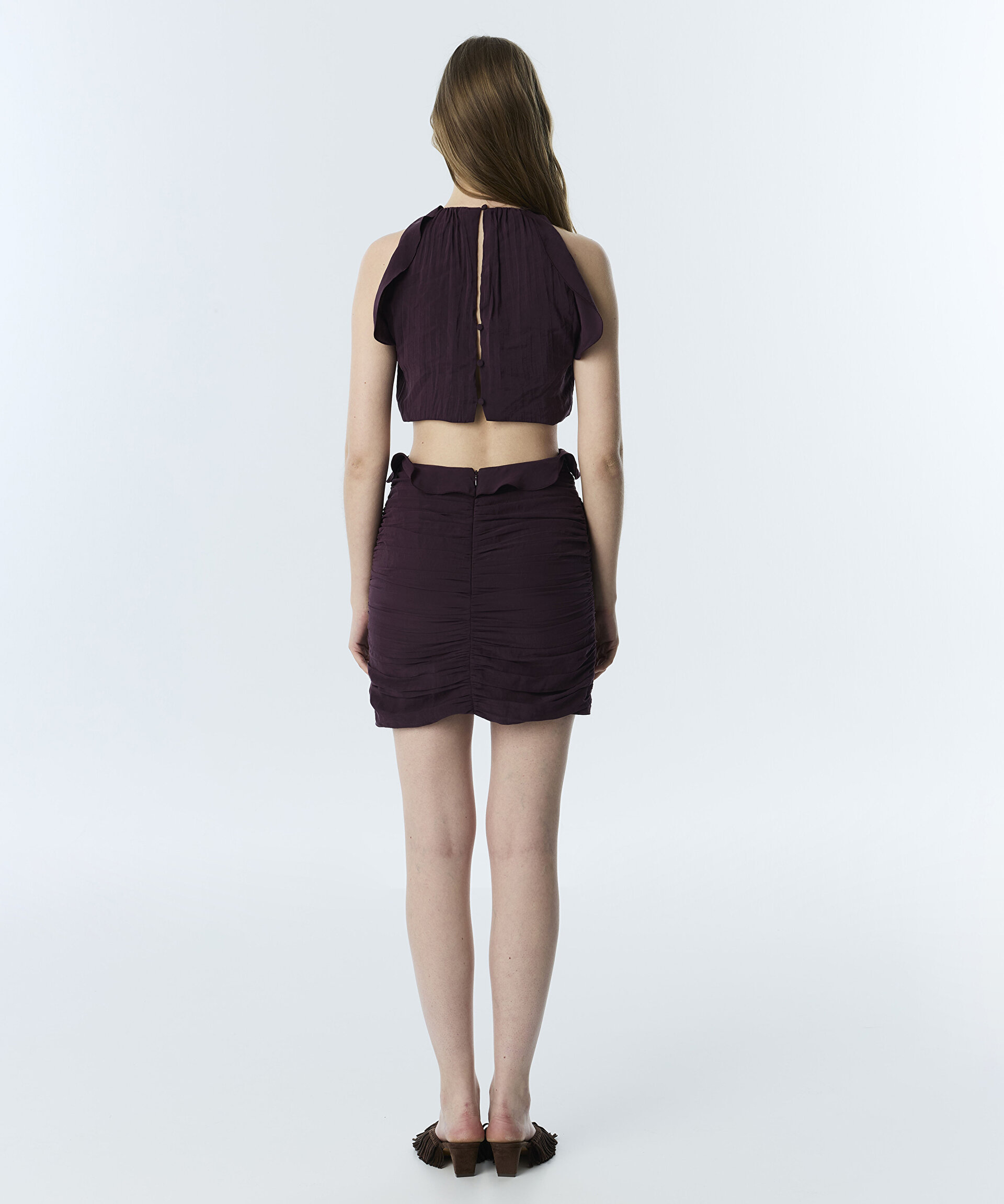 DRAPELİ CUTOUT ELBİSE