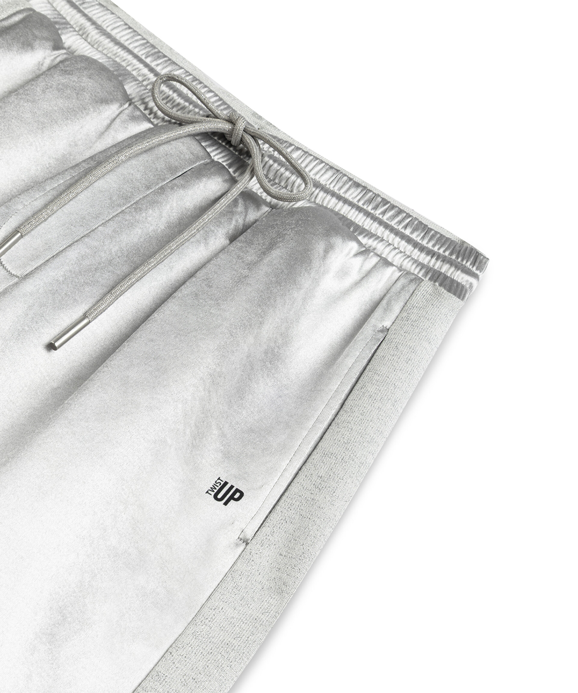 PARLAK DOKULU WIDE LEG PANTOLON