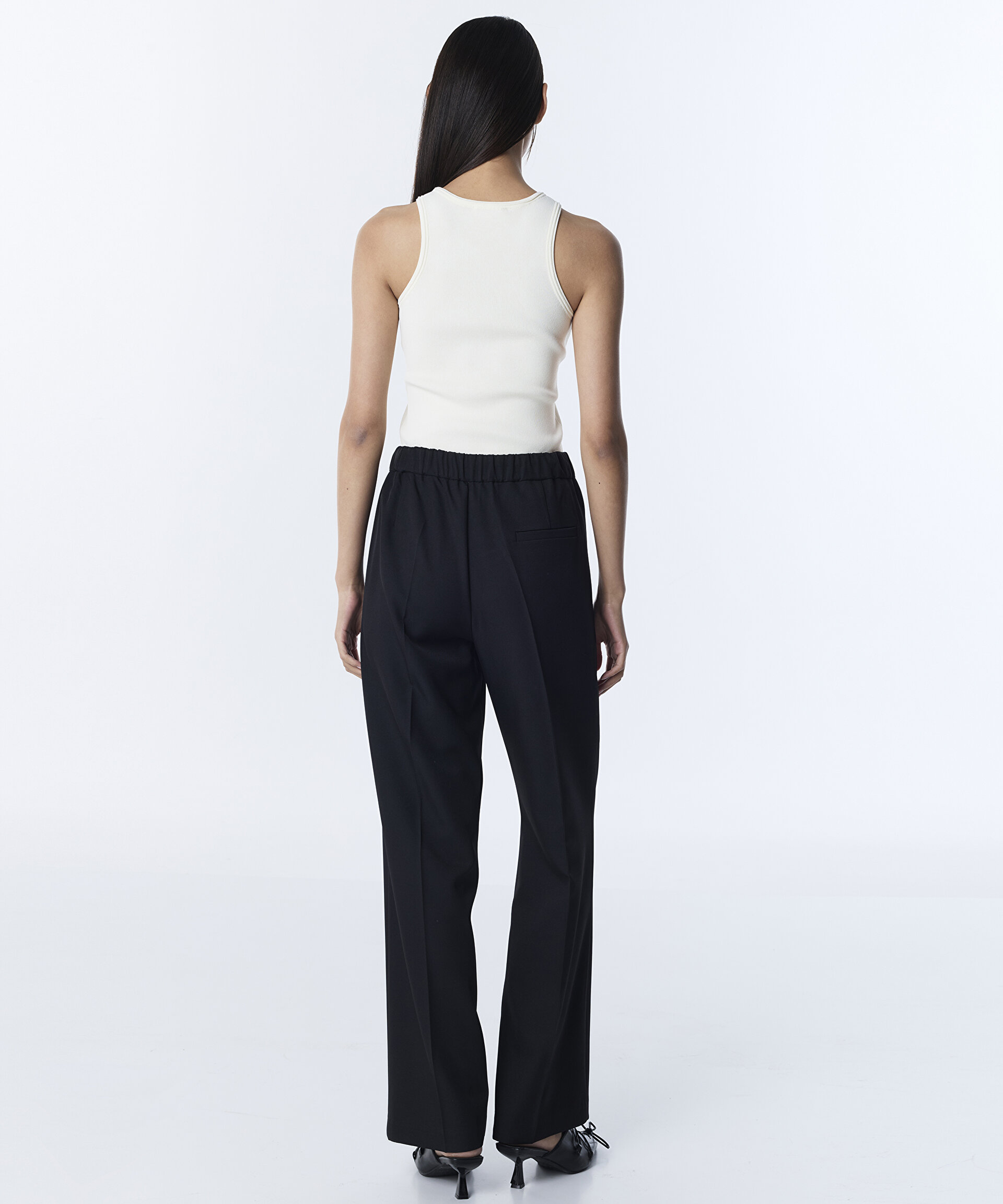 KONTRAST KORDONLU WIDE LEG PANTOLON