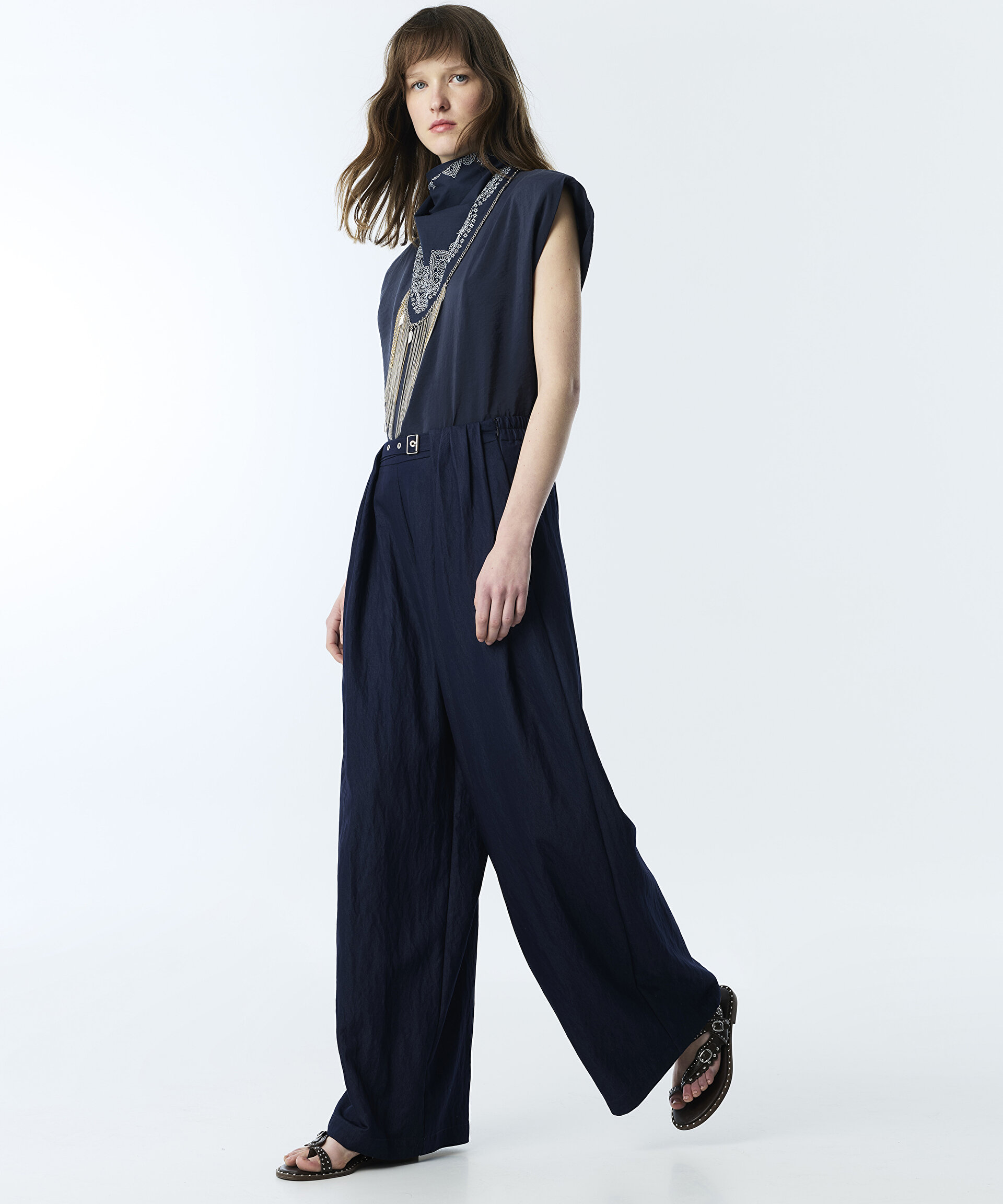 KEMERLİ WIDE LEG PANTOLON