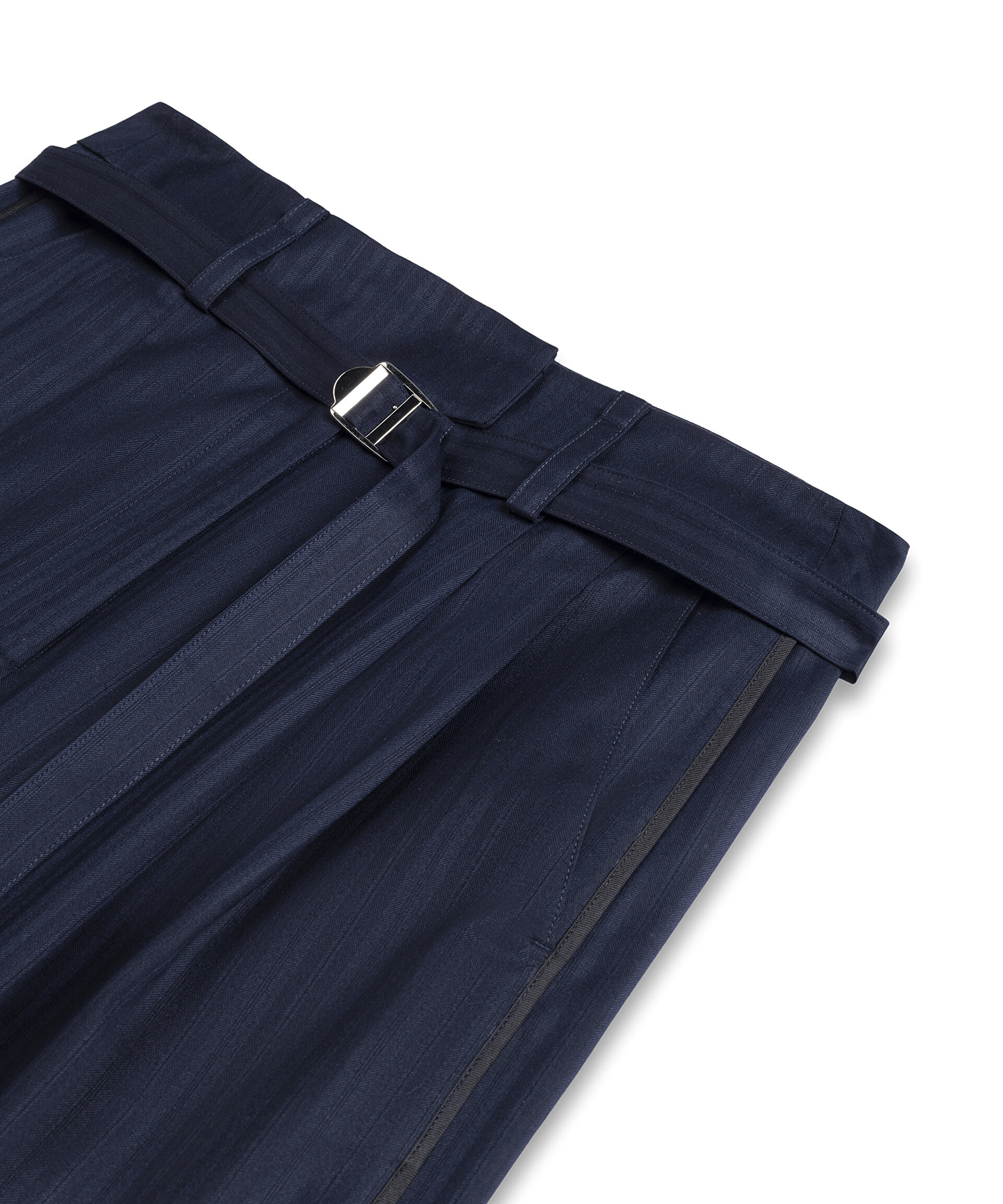 Twist Lacivert ÇİZGİLİ WIDE LEG PANTOLON görsel 5