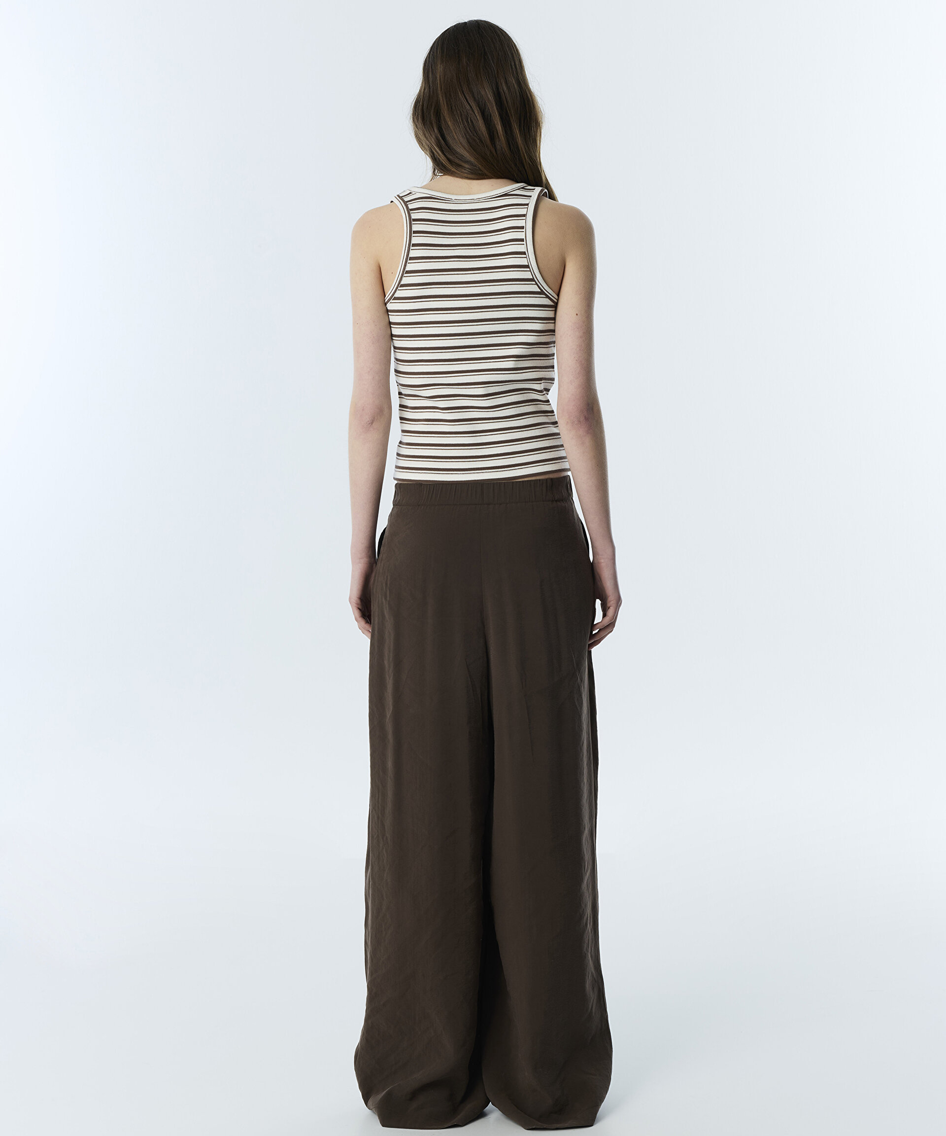 PİLELİ WIDE LEG PANTOLON
