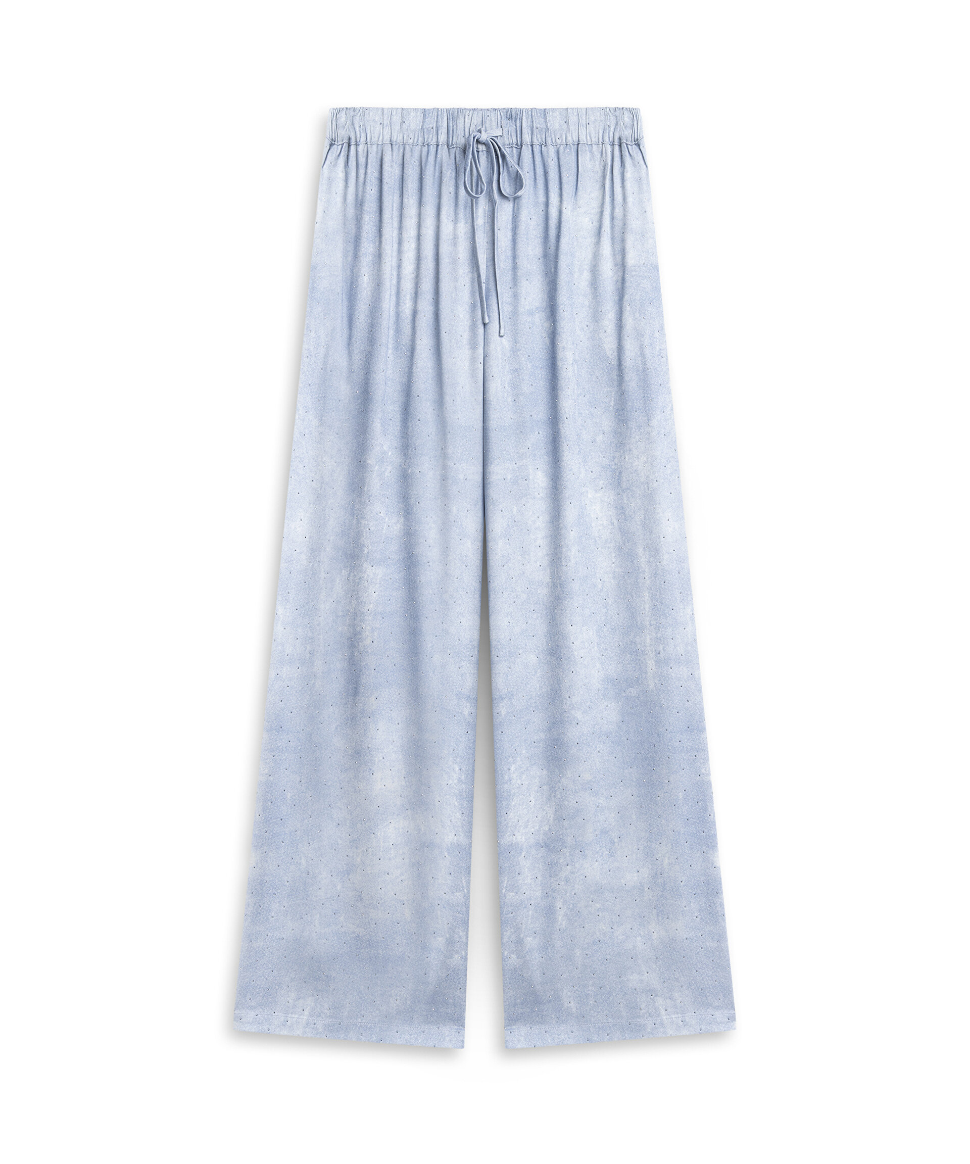 Twist Mavi HOTFIX BASKILI WIDE LEG PANTOLON görsel 4