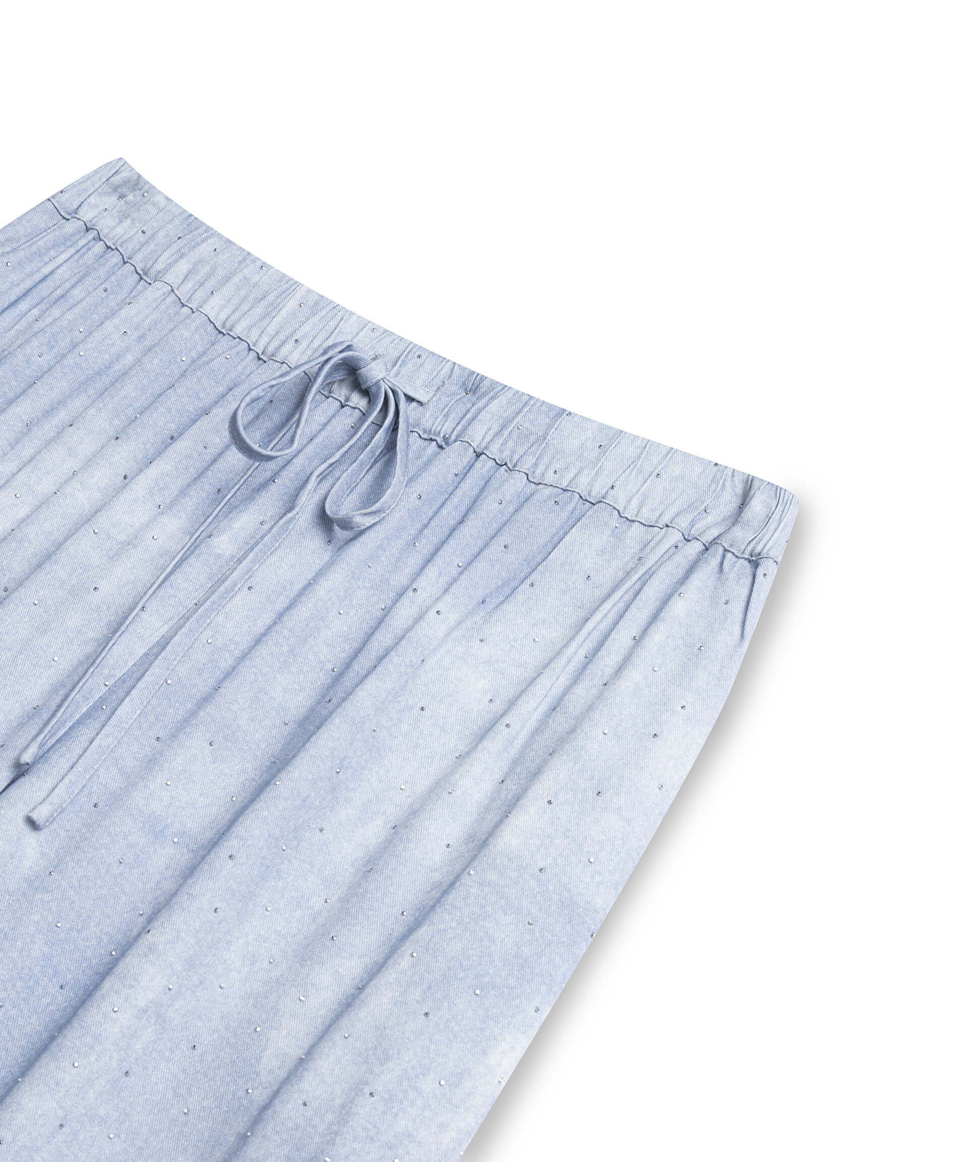 Twist Mavi HOTFIX BASKILI WIDE LEG PANTOLON görsel 5