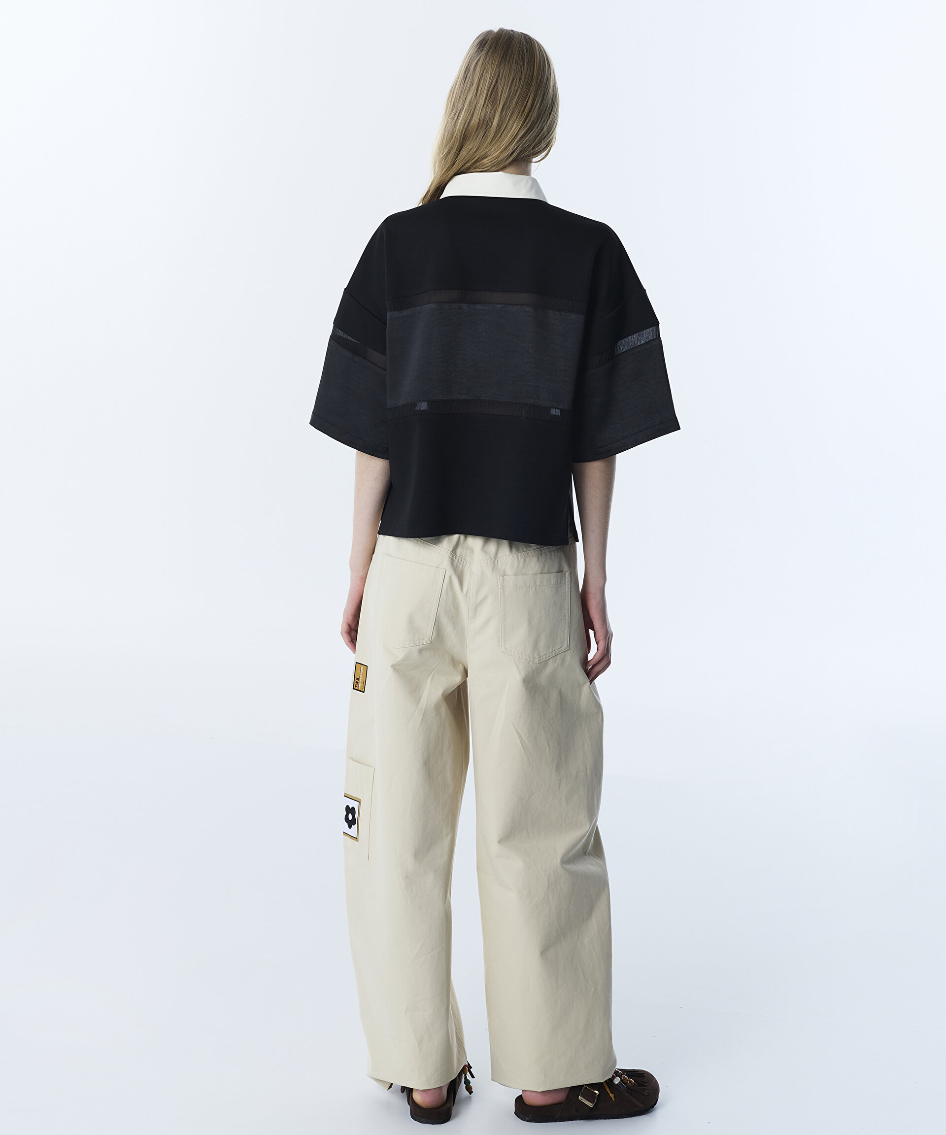 SATEN MIX COLORBLOCK BLUZ