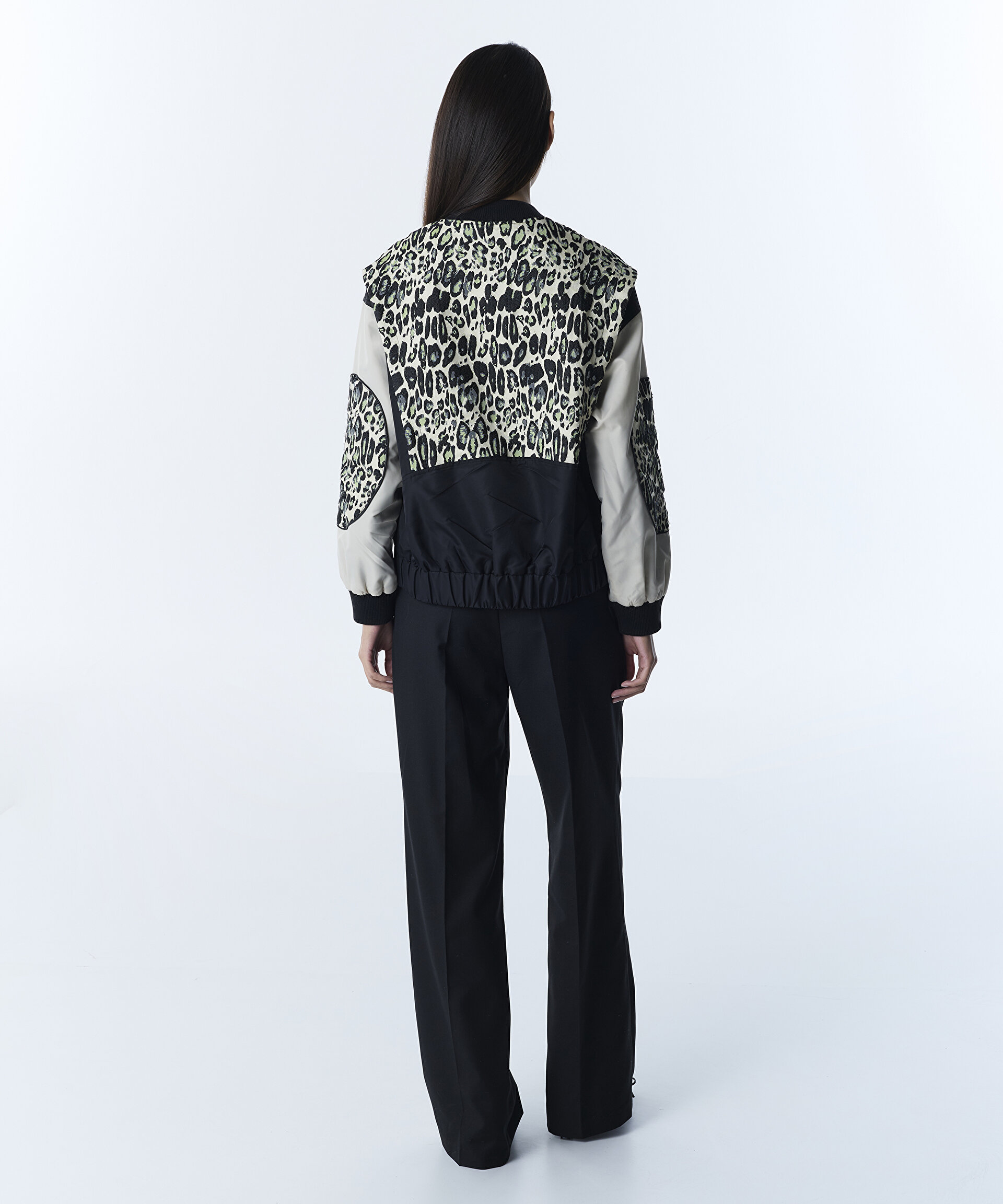 Twist Siyah ANIMAL PRINT BOMBER MONT görsel 4