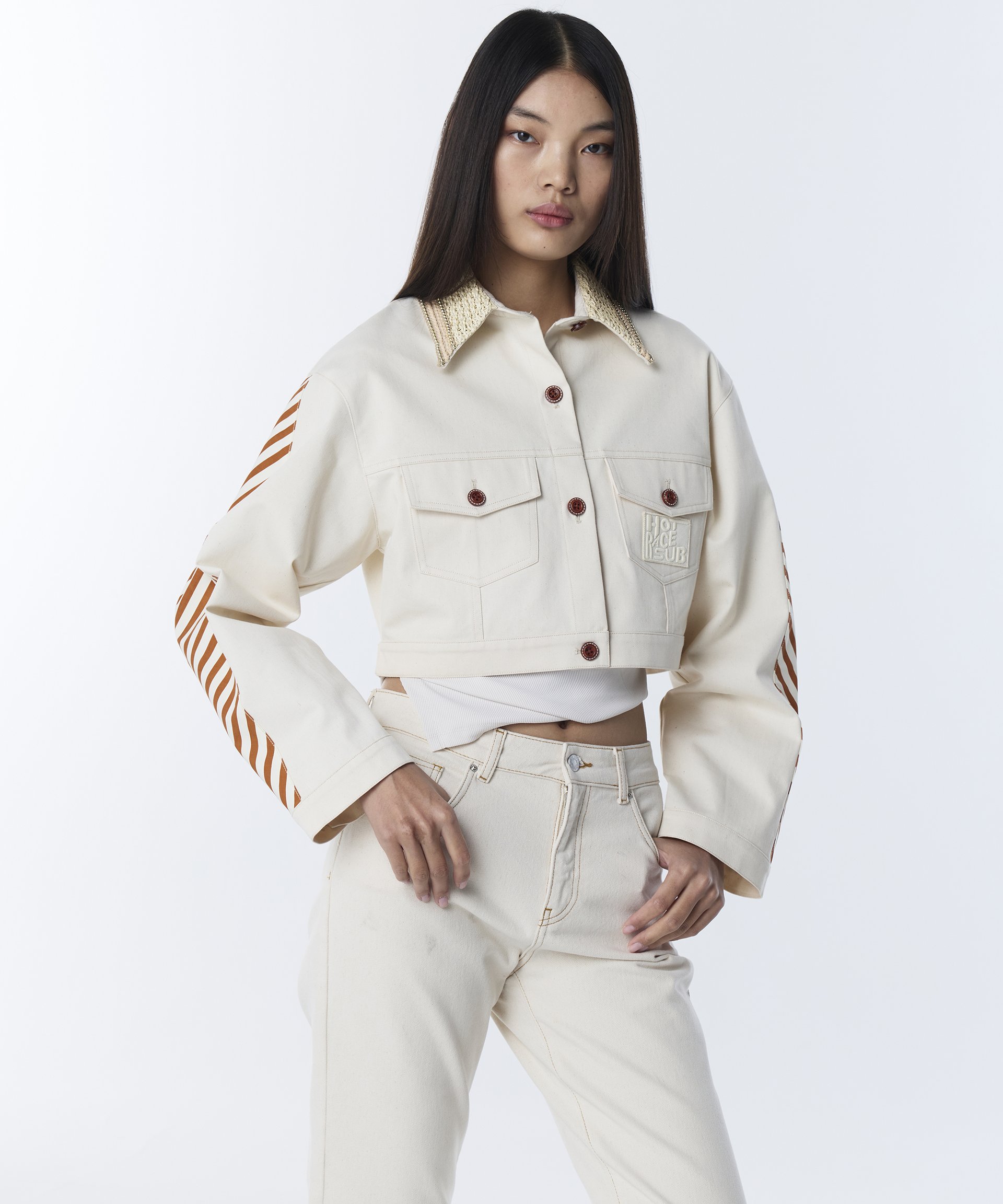 Ekru KONTRAST YAKA NON DENİM MONT TS1260012026018 | TWIST