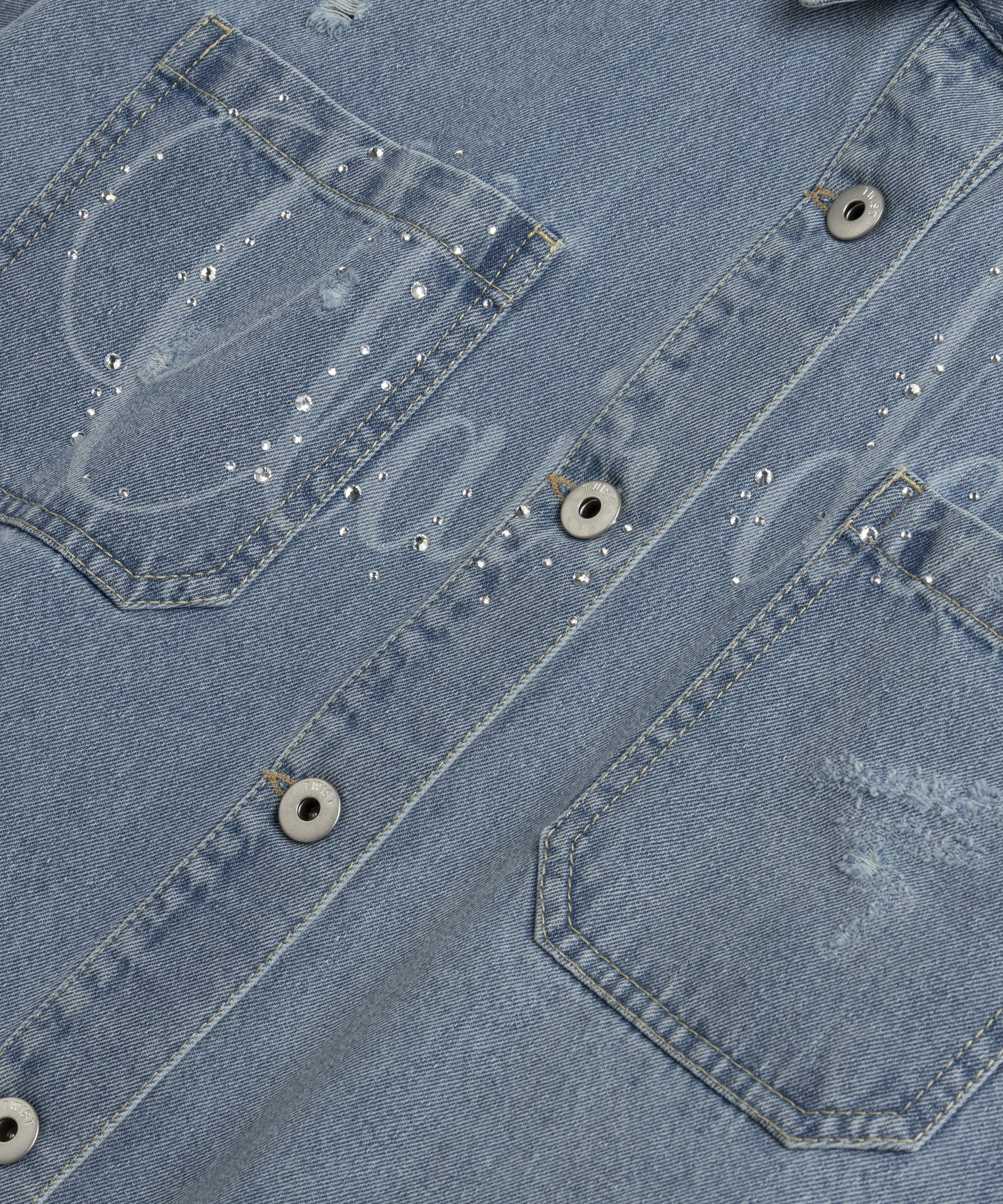 Mavi SLOGAN VE HOTFIX BASKILI JEAN GÖMLEK TS1260025145629 | TWIST